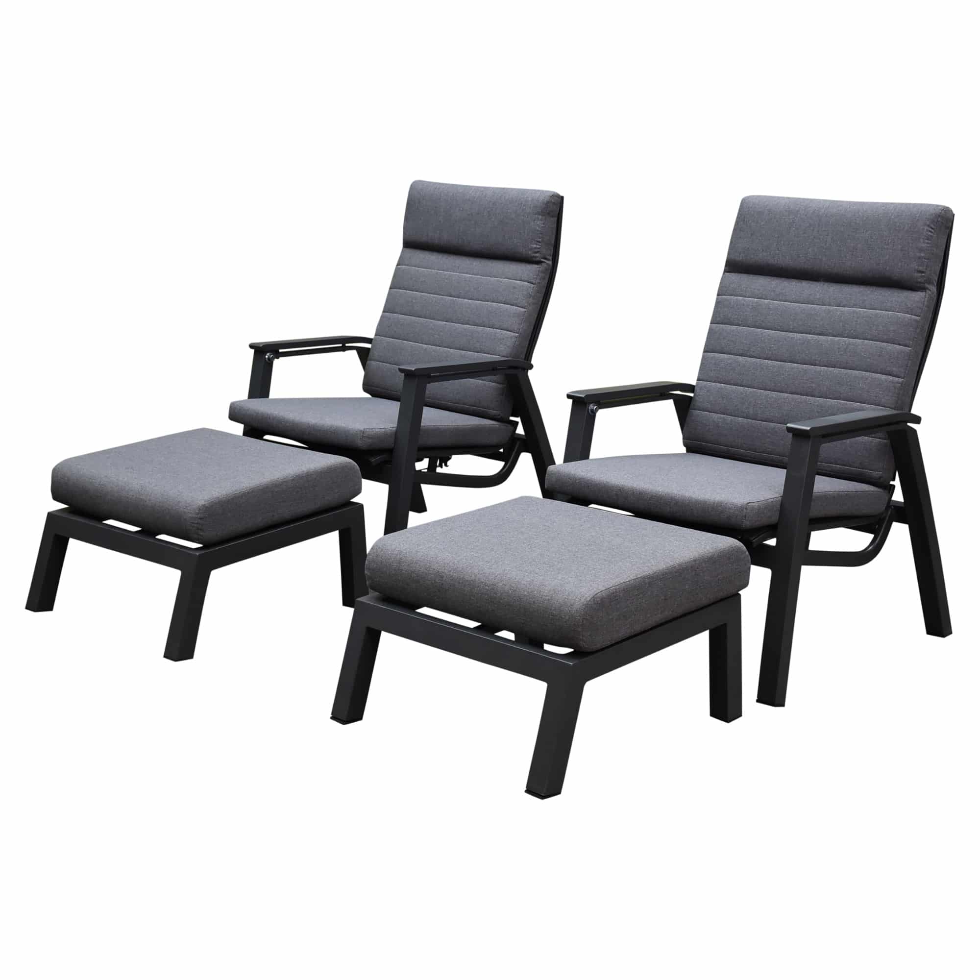 Monaco lounge balkonset 4 delig verstelbaar antraciet