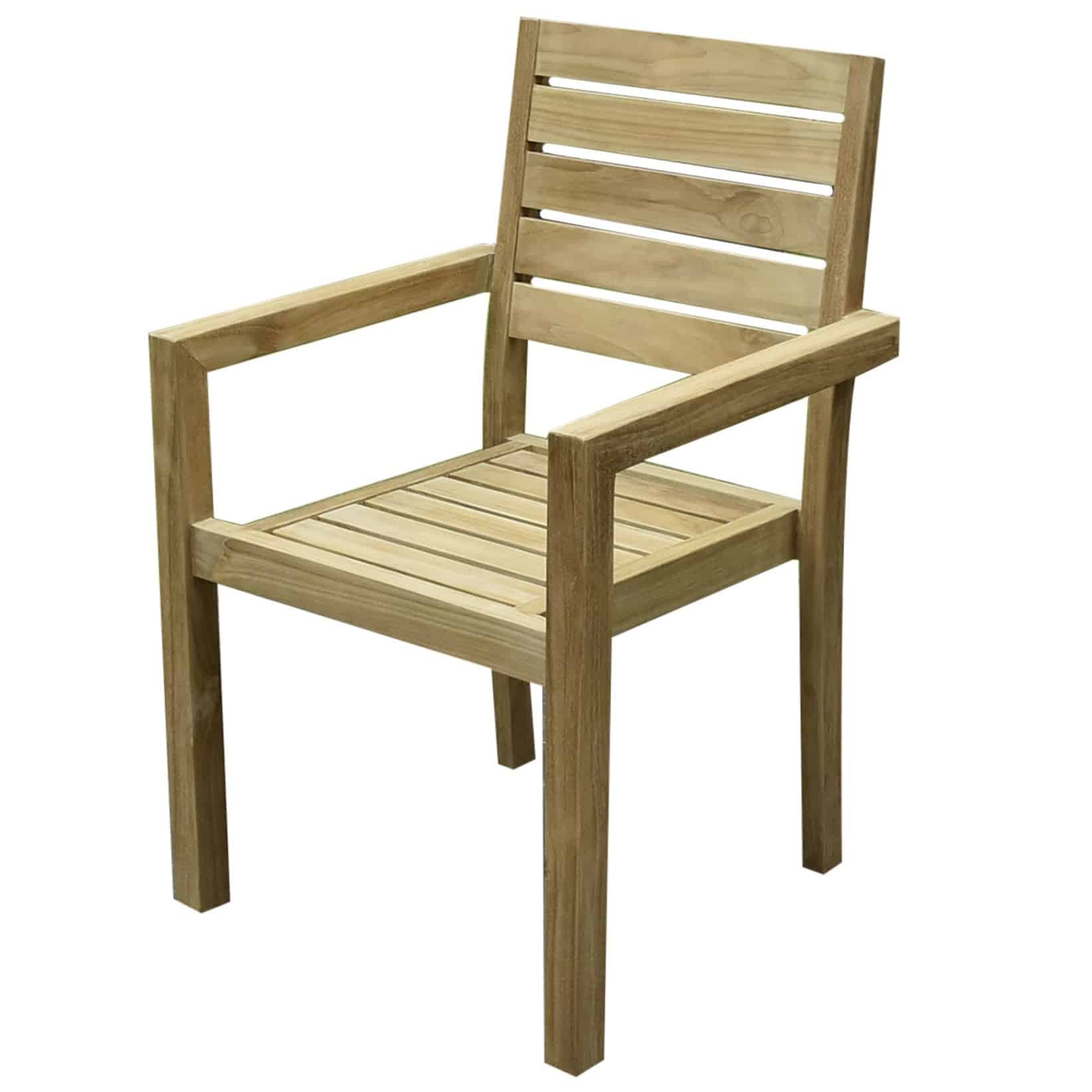 Montana dining tuinstoel teak met brede latten