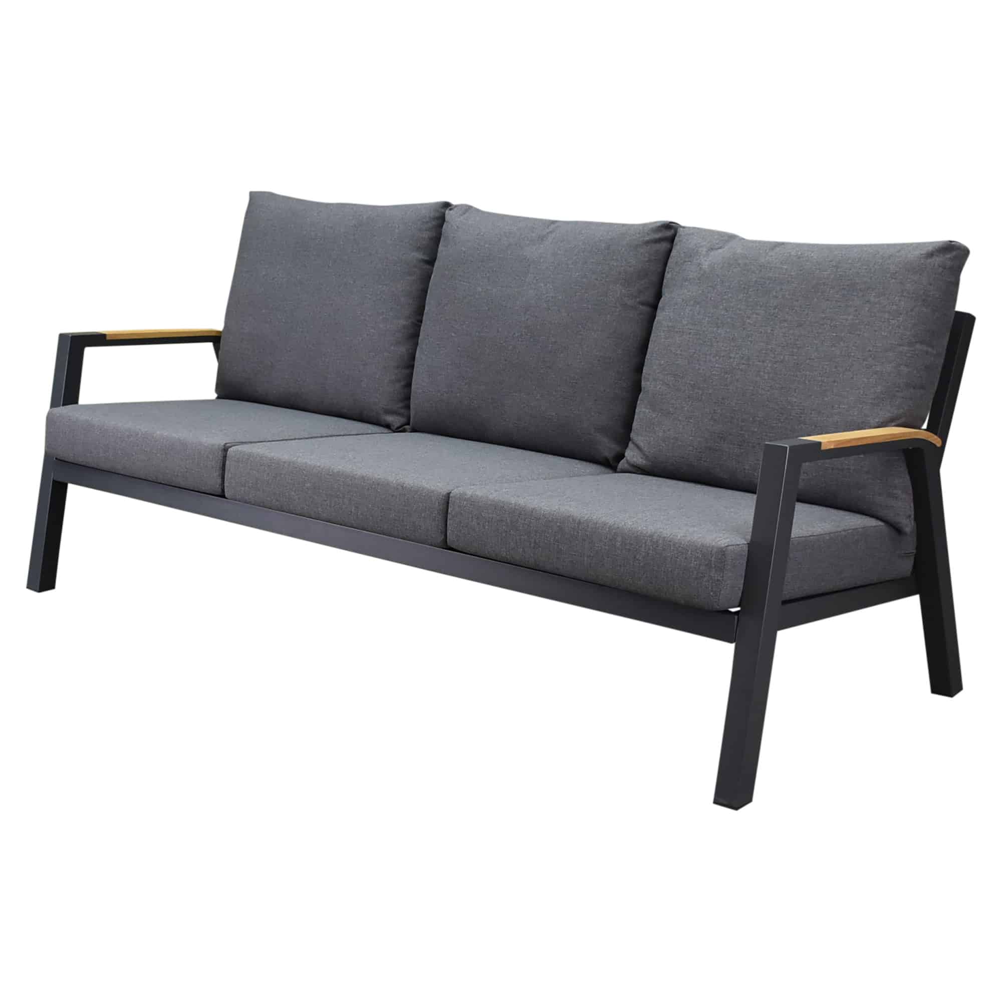 Montenegro 3-zitsbank antraciet aluminium