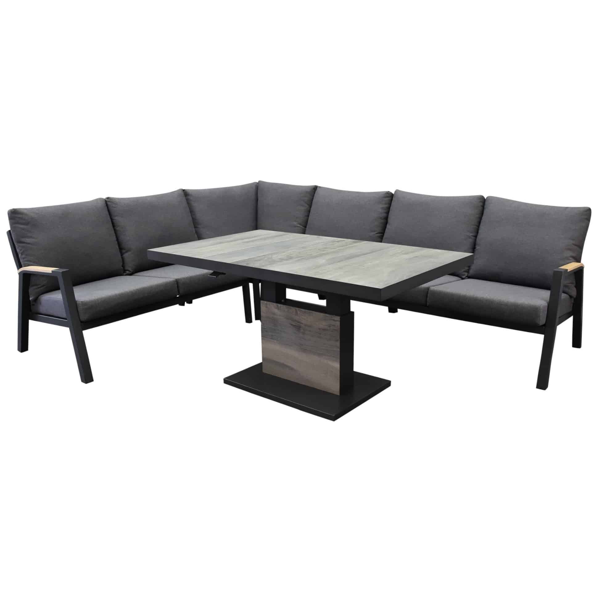 Montenegro hoek loungeset 5 delig verstelbare Vegas tafel