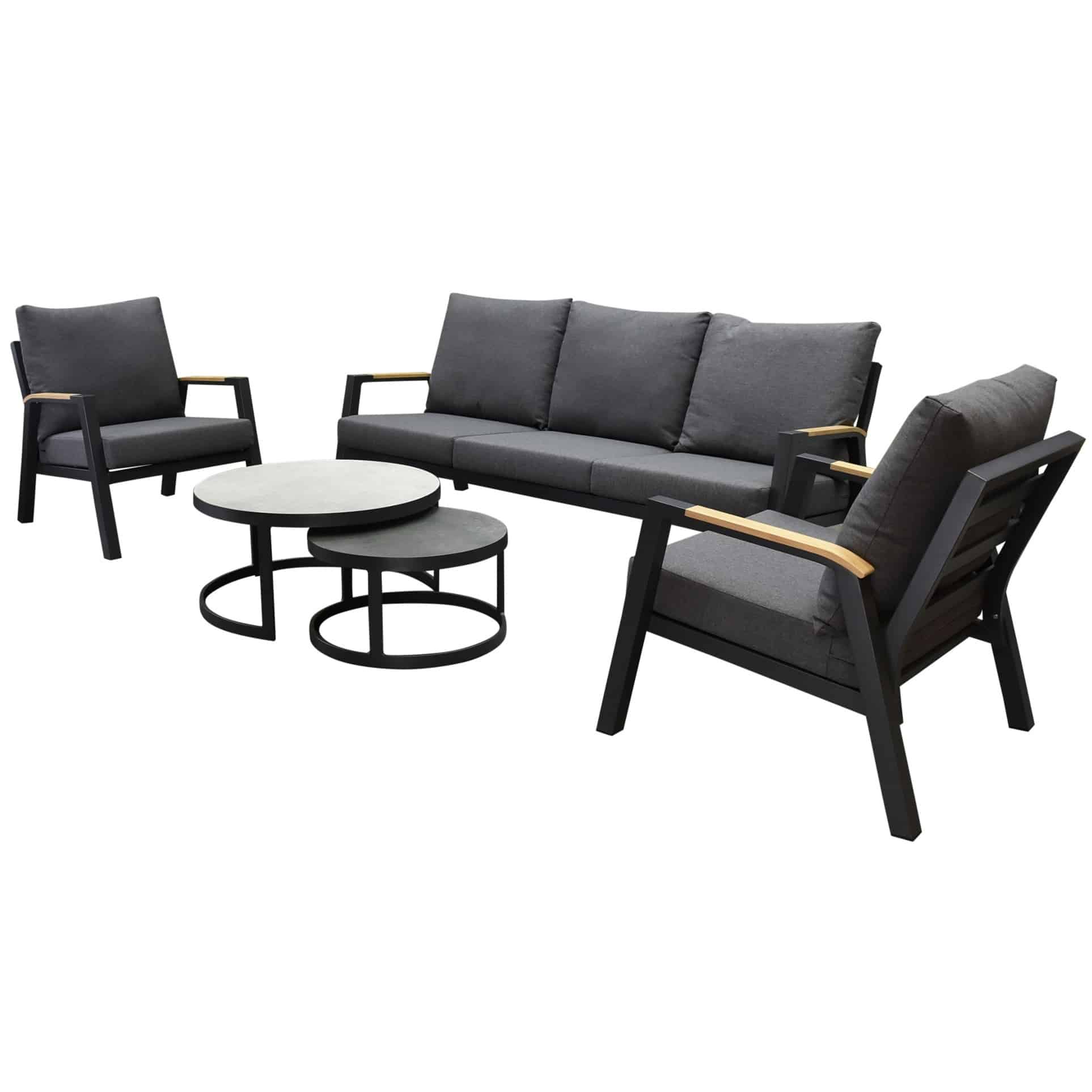 Montenegro stoel bank loungeset 5 delig aluminium