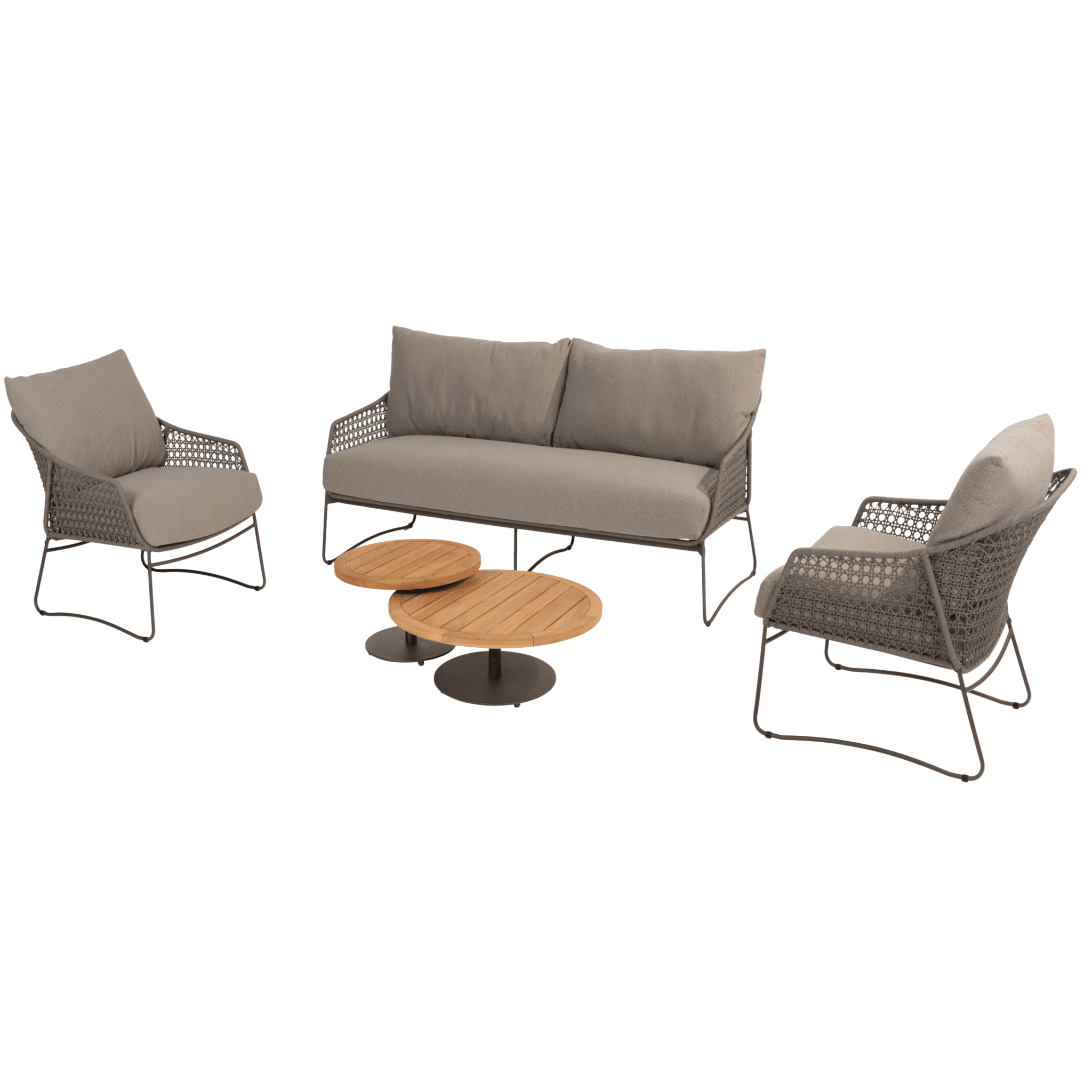 Moretti stoel bank loungeset 5 delig teak rope terre 4 Seasons Outdoor