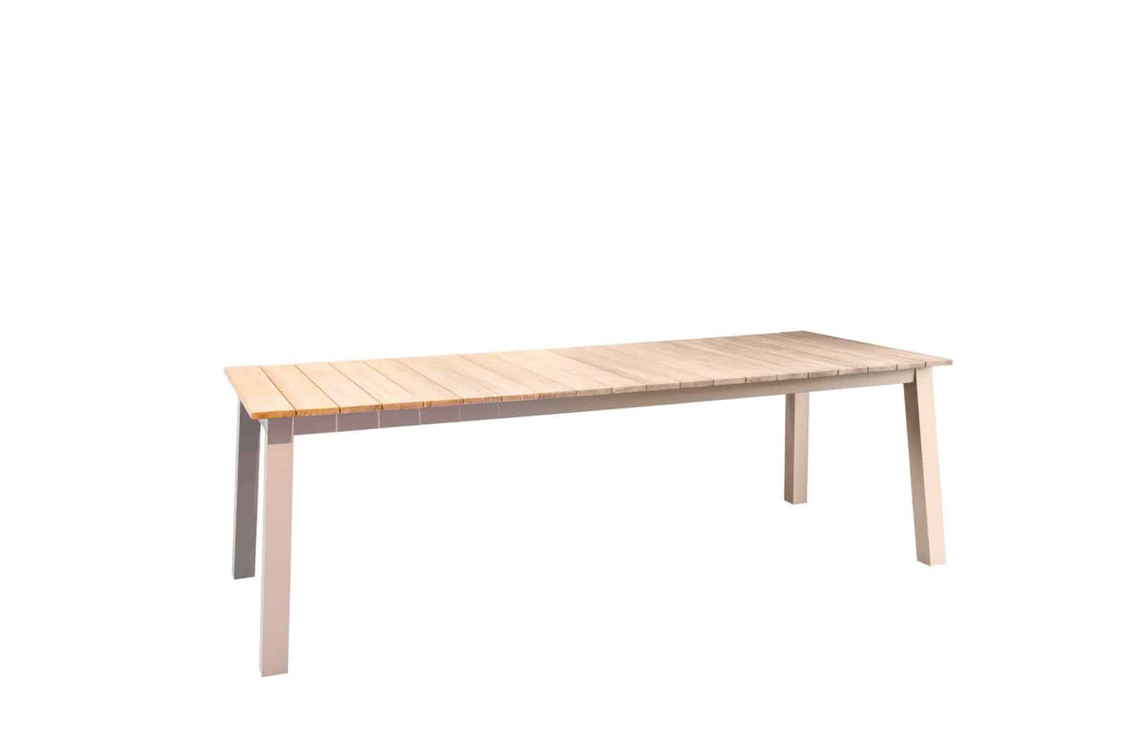 Muro dining table 236x90 cm aluminium salix/teak - Yoi