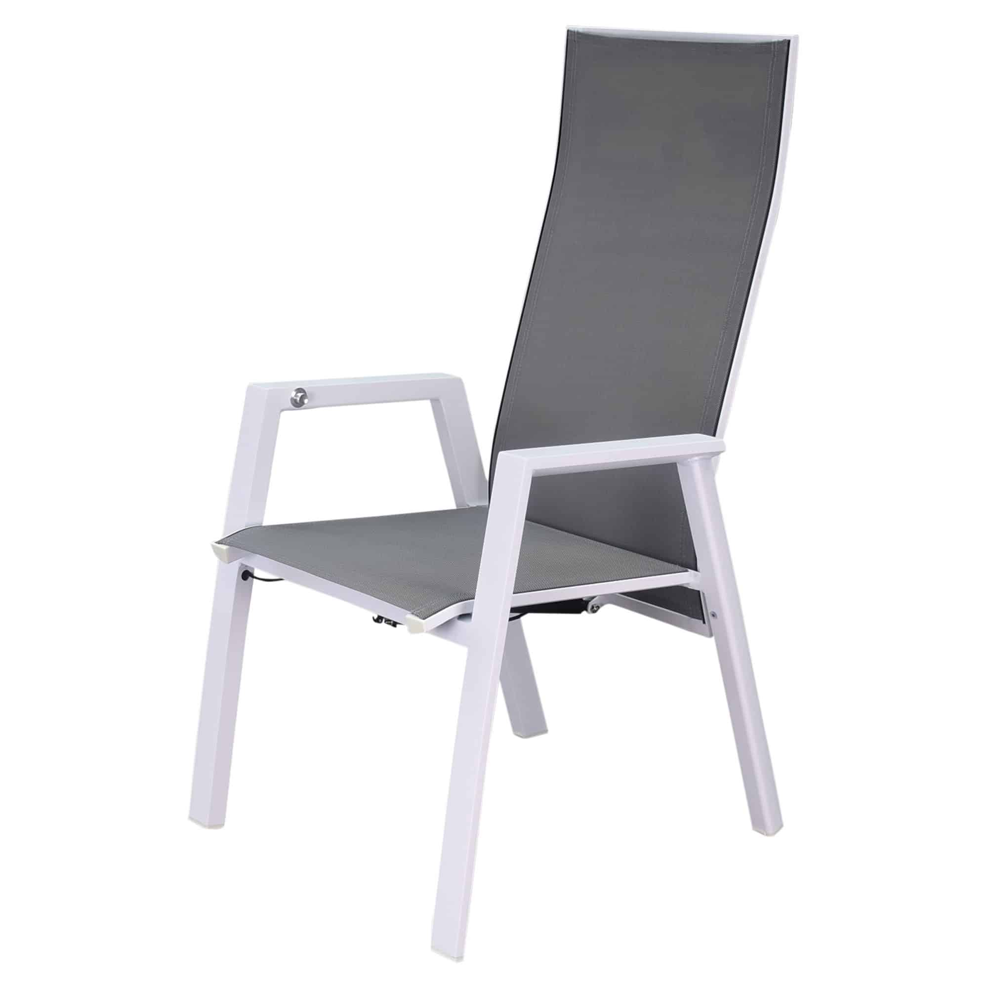 Nancy dining tuinstoel verstelbaar wit textileen