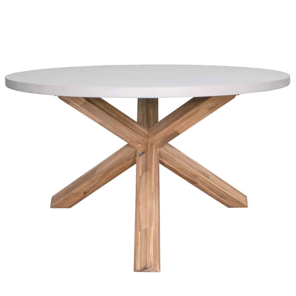Nancy dining tuintafel | hardhout + betonlook | 135cm rond