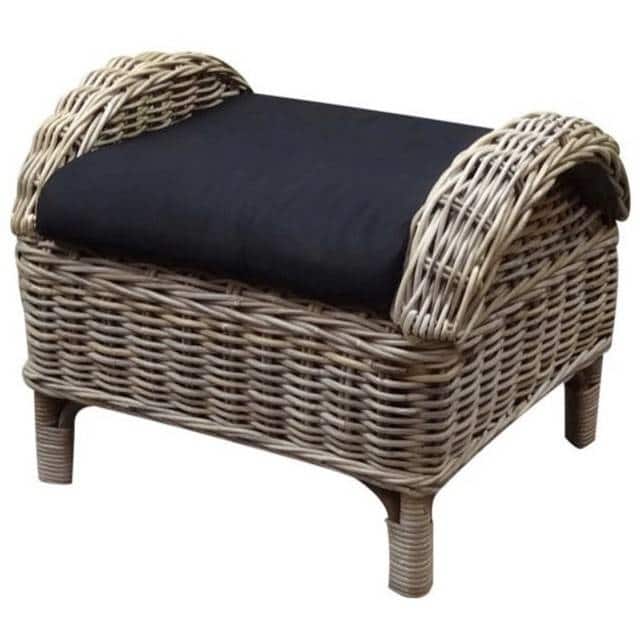 Naturel relax voetenbank 50x65xH43 cm - olefin black