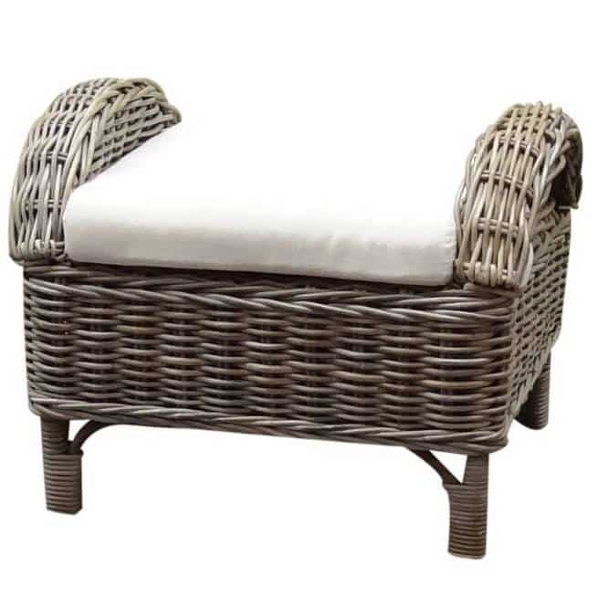 Naturel relax voetenbank 50x65xH43 cm wit