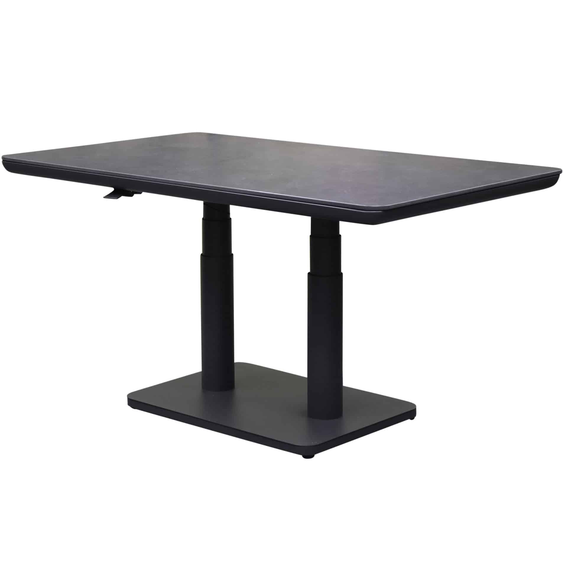Nevada in hoogte verstelbare lounge diningtafel 140x80xH51-72cm antraciet