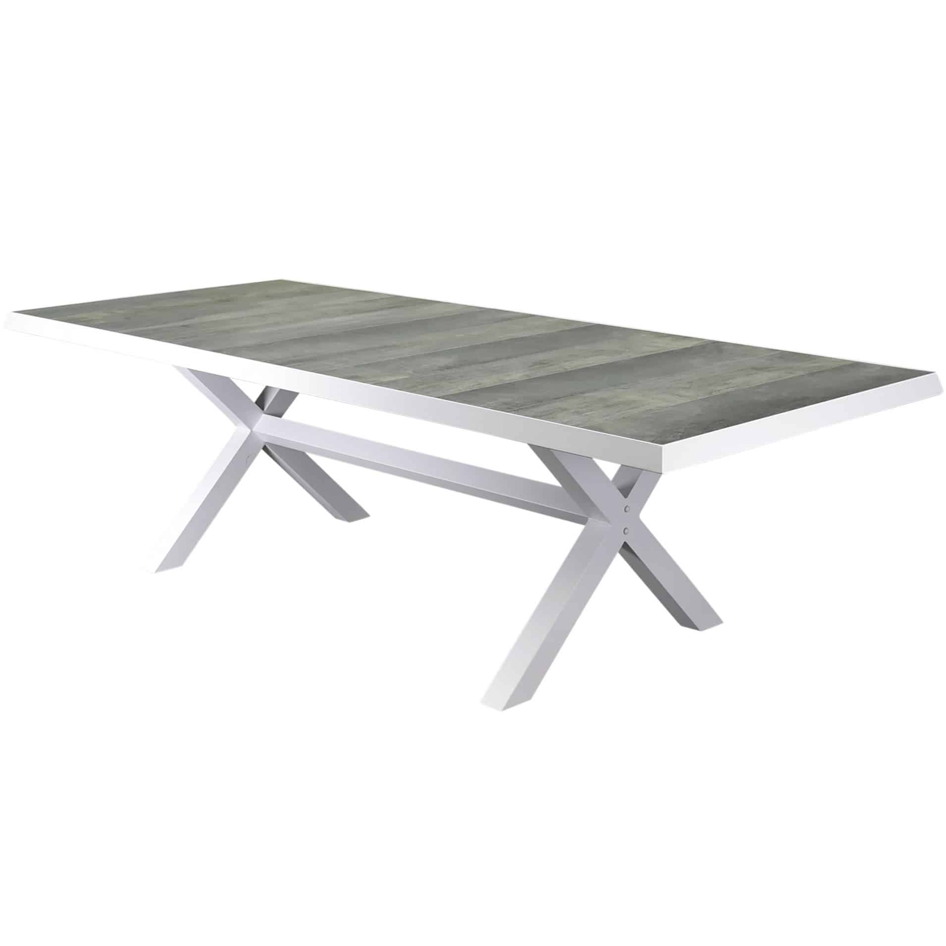 New Delhi dining tuintafel 224x103xH72,5 cm met kruispoot wit