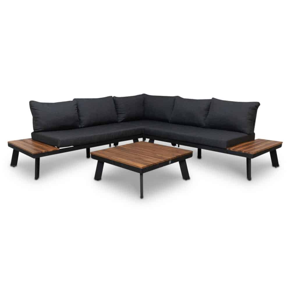 New York hoek loungeset 4-delig | aluminium + hardhout | 248x248cm | Light Teaklook