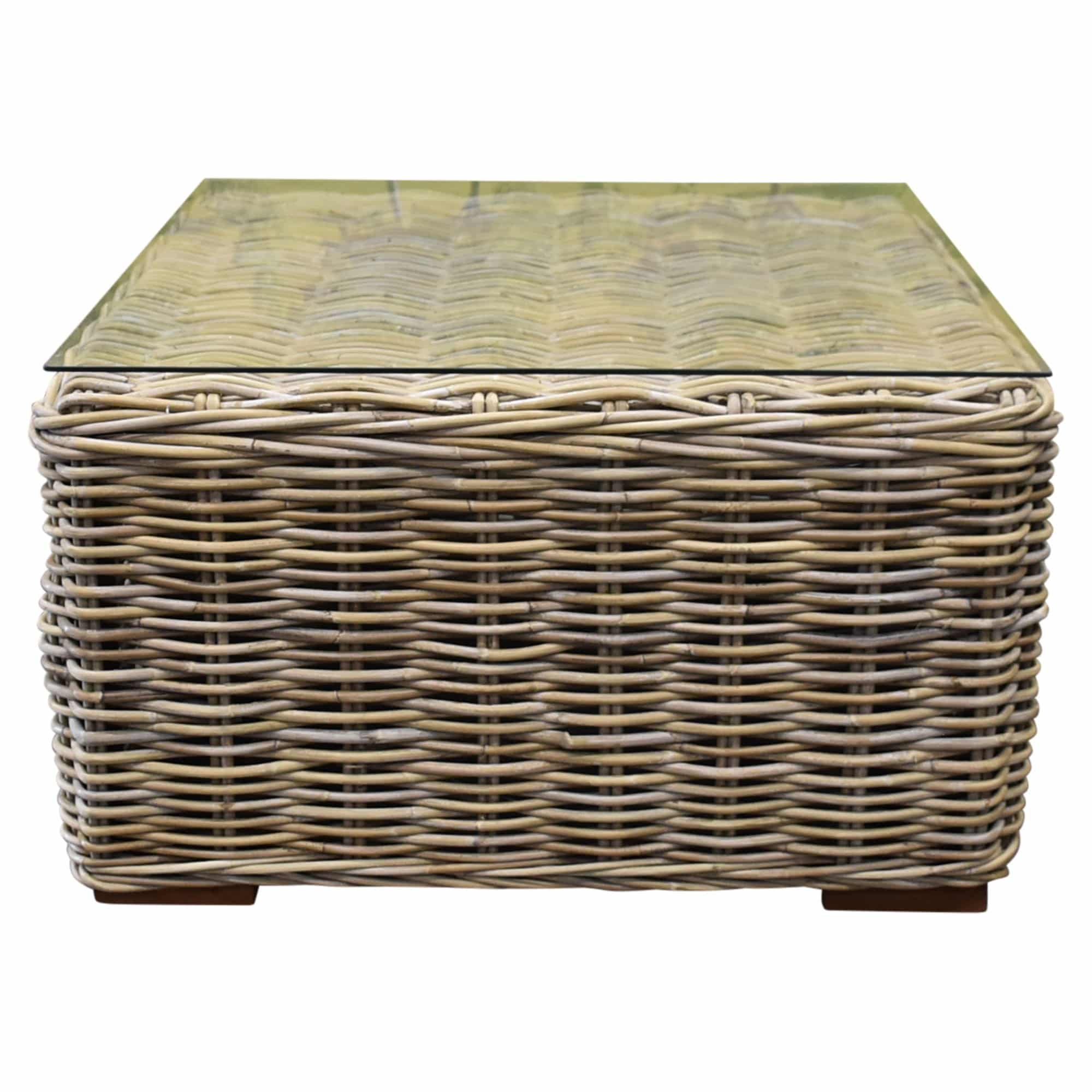 nissah lounge tuintafel met glasplaat 75x75xh43 cm