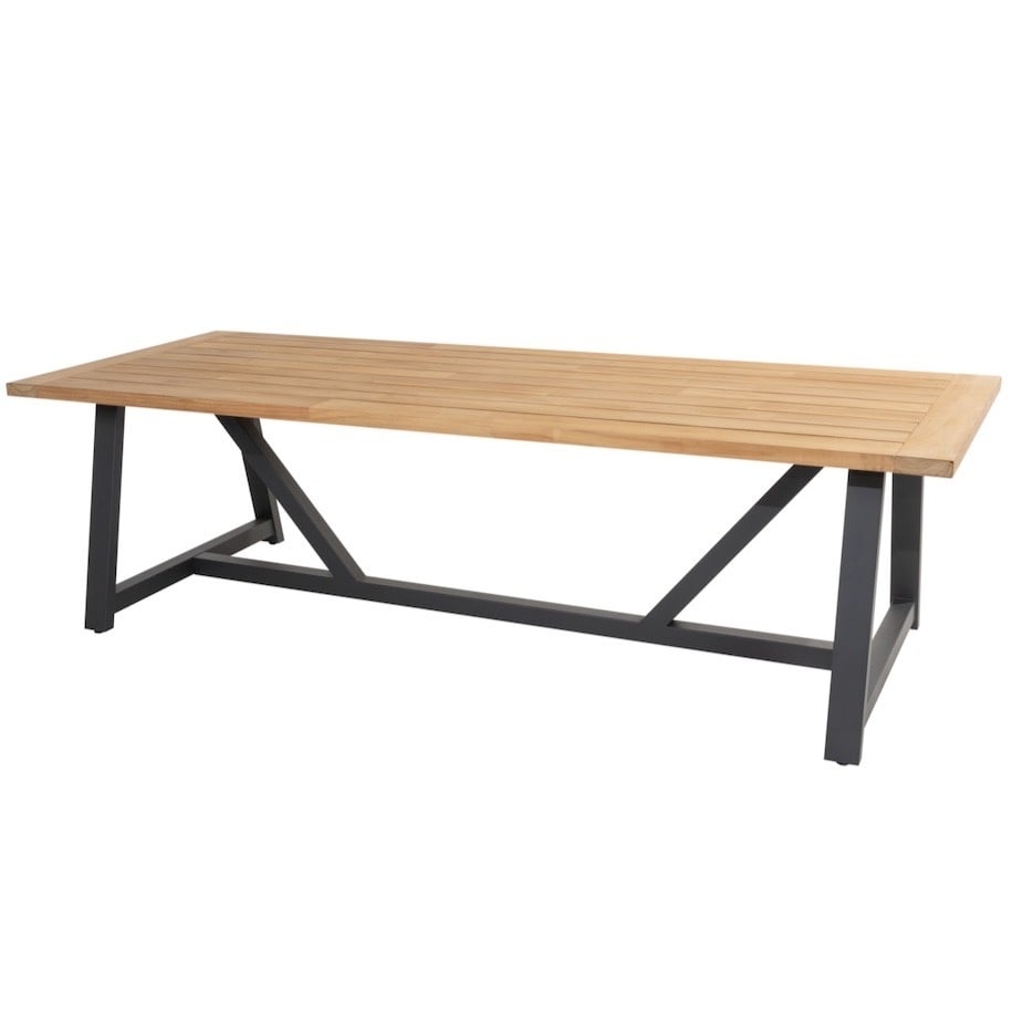 Noah dining tuintafel 260x100xH75 cm teak antraciet taste 4SO