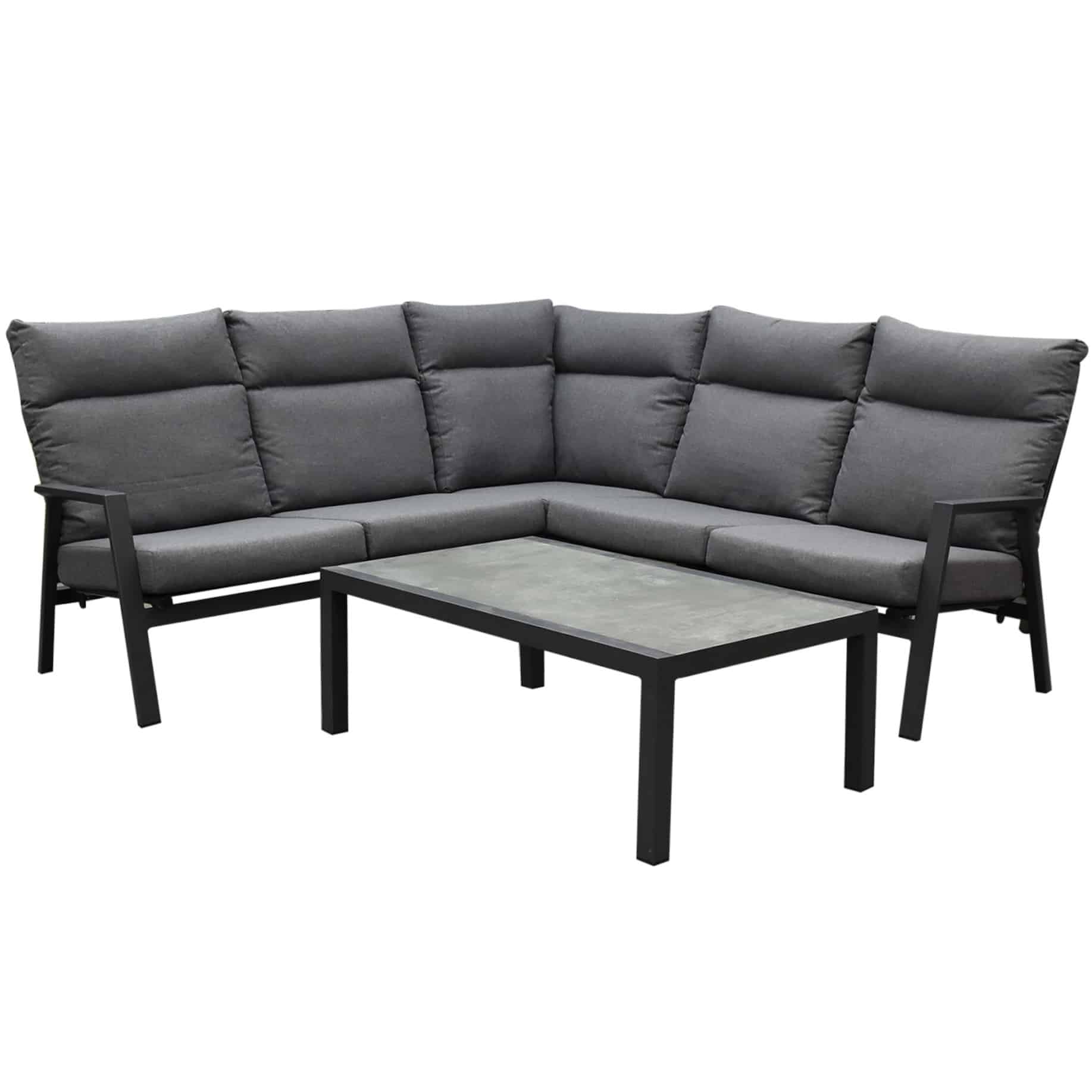 Pacific hoek loungeset 4 delig aluminium antraciet