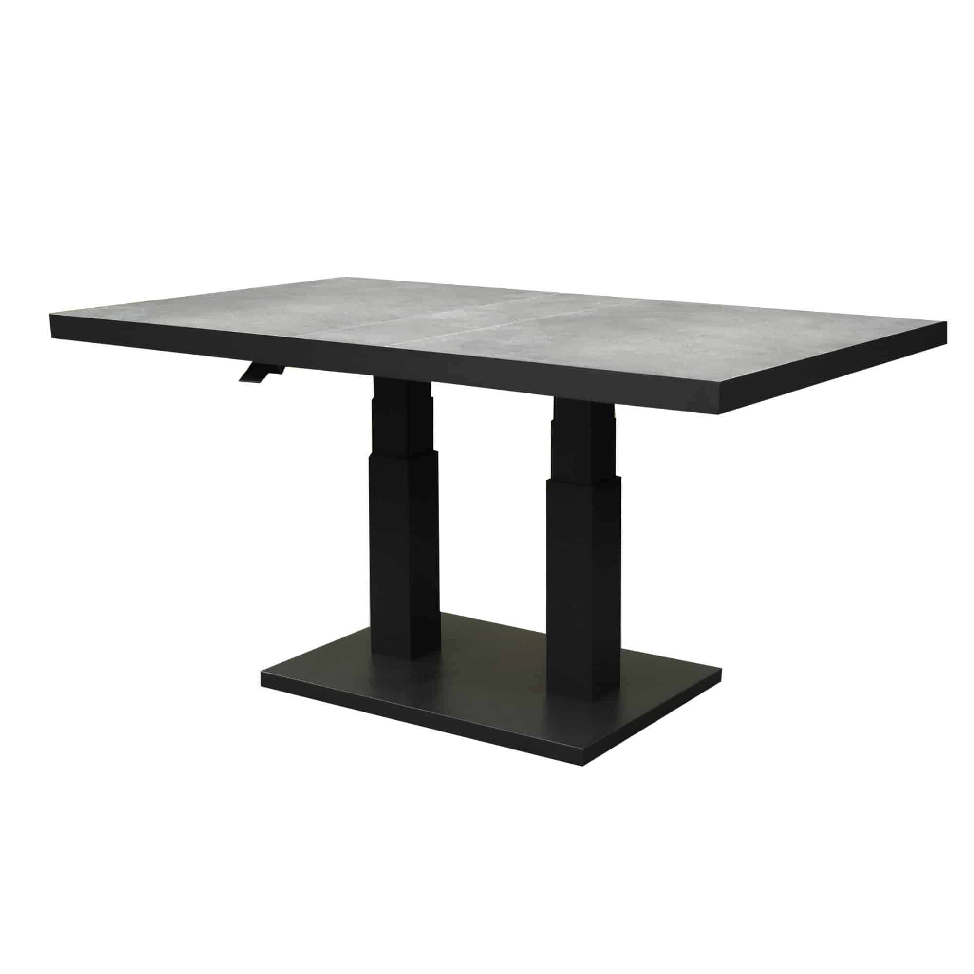 Pacific lounge-diningtafel 140x85xH49-72 cm in hoogte verstelbaar aluminium antraciet ceramic blad
