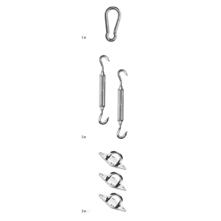 Platinum Sun&Shade bevestigingsset voor schaduwdoek driehoek