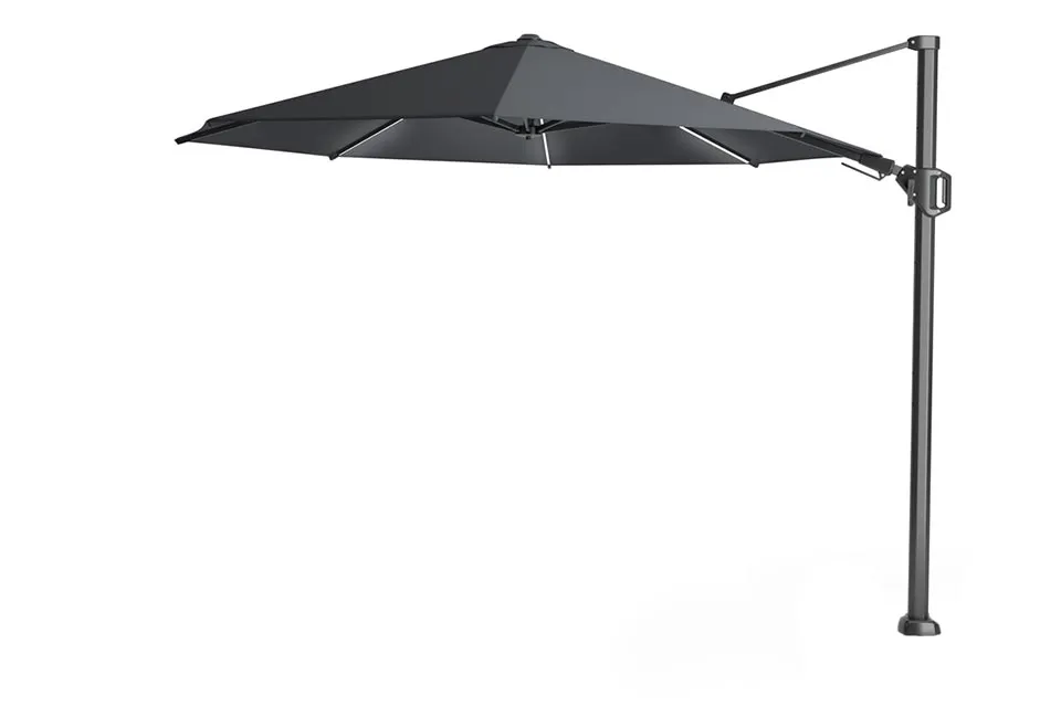platinum | zweefparasol challenger t² glow Ø350 cm | antraciet