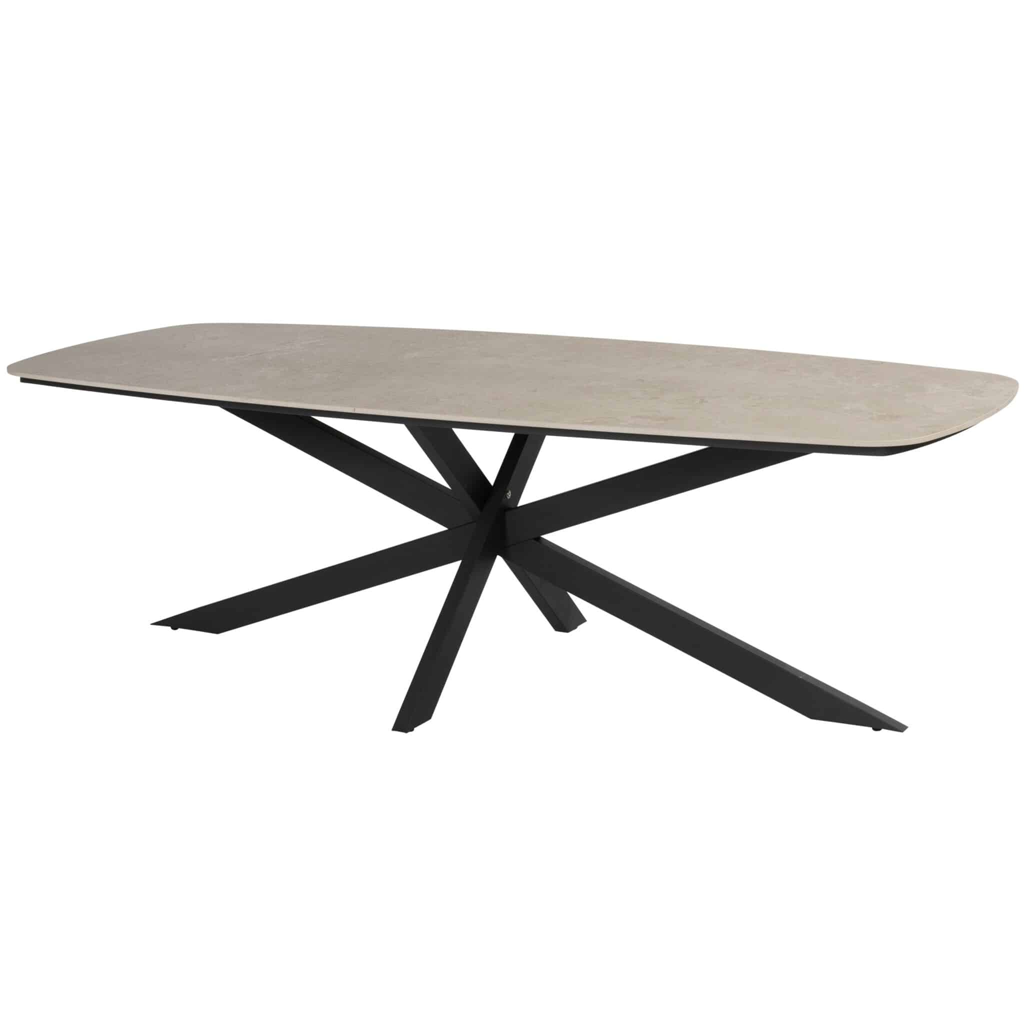 Prado dining tuintafel 240x105xH75 cm antraciet met keramisch deens ovaal blad Taste 4SO