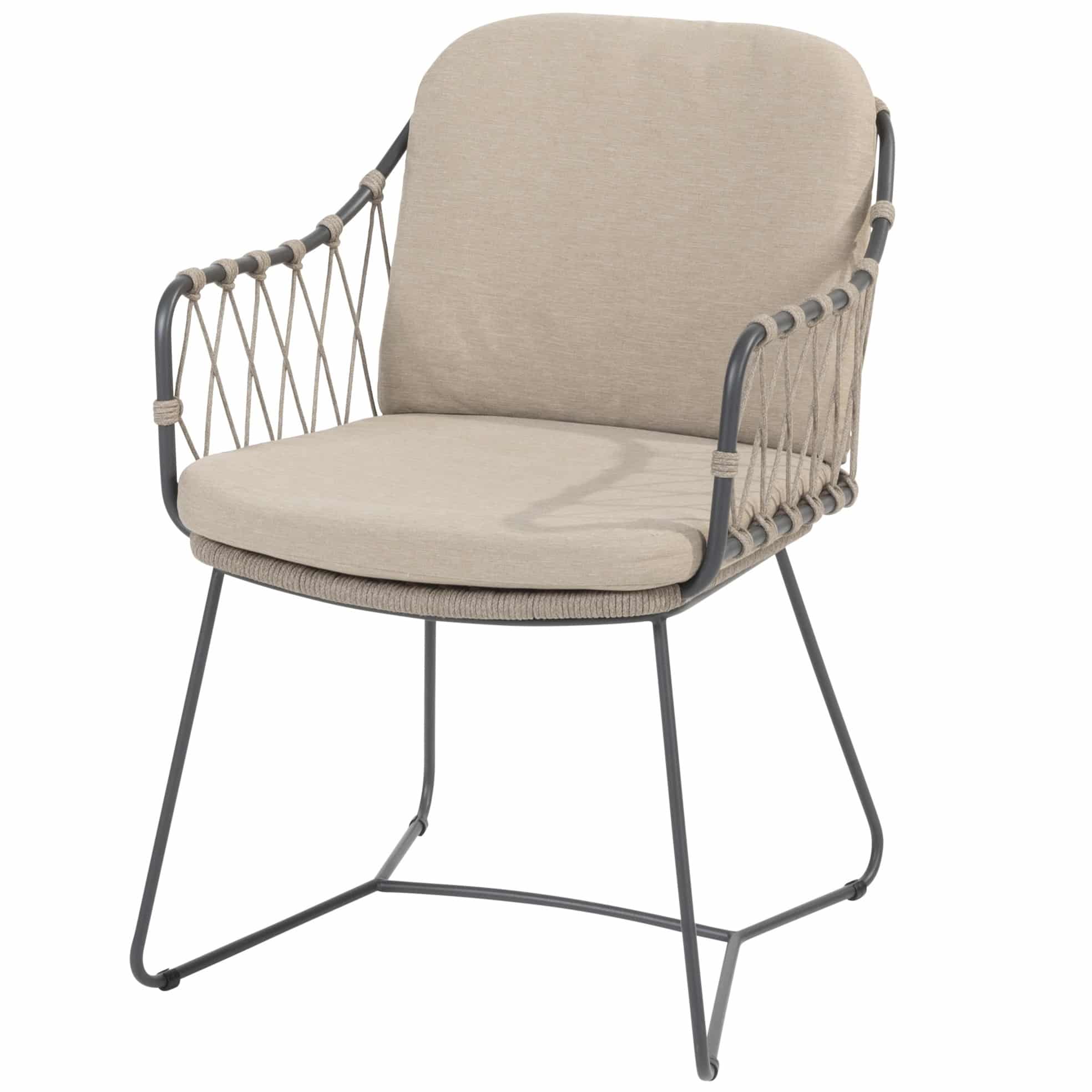 Prego dining tuinstoel rope antraciet taupe Taste 4SO