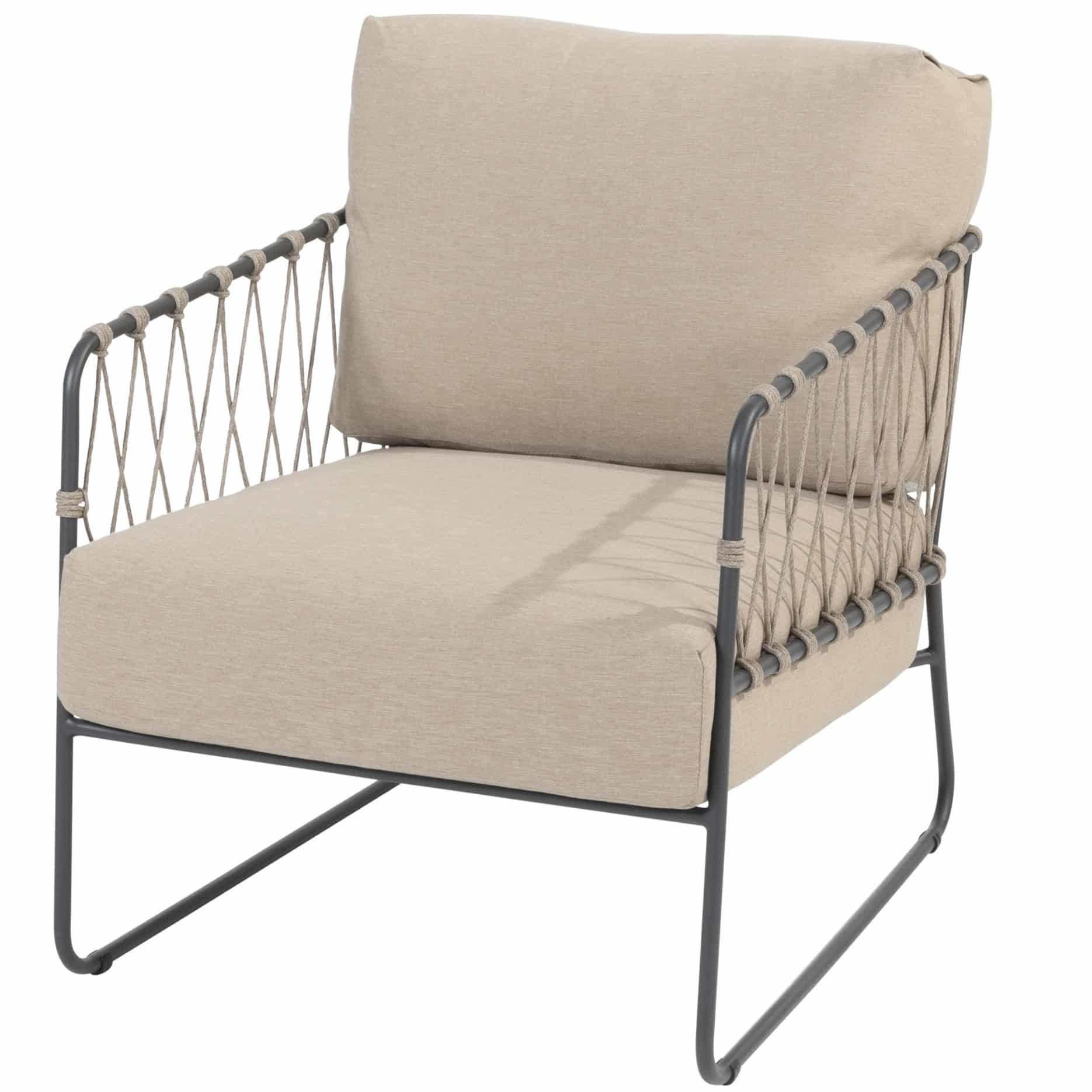 Prego lounge stoel rope antraciet taupe Taste 4SO