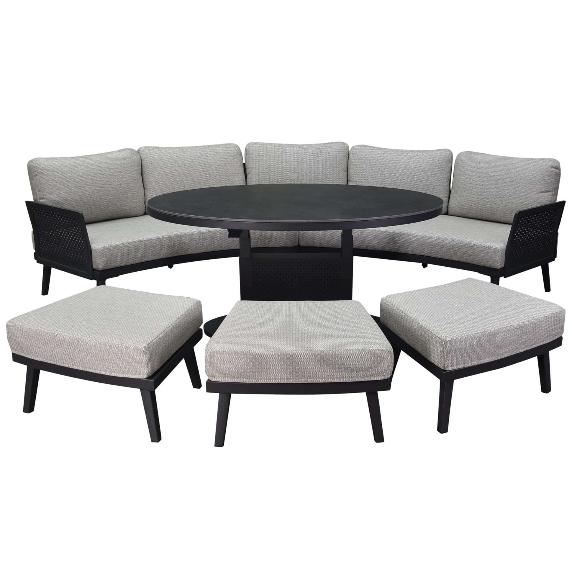 Primitivo hoek loungeset 6 delig verstelbaar antraciet aluminium