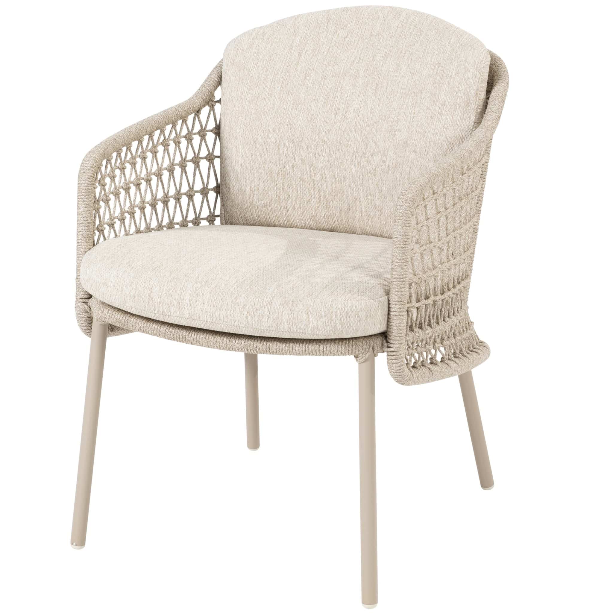 Puccini dining tuinstoel met 2 kussens latte 4 Seasons Outdoor