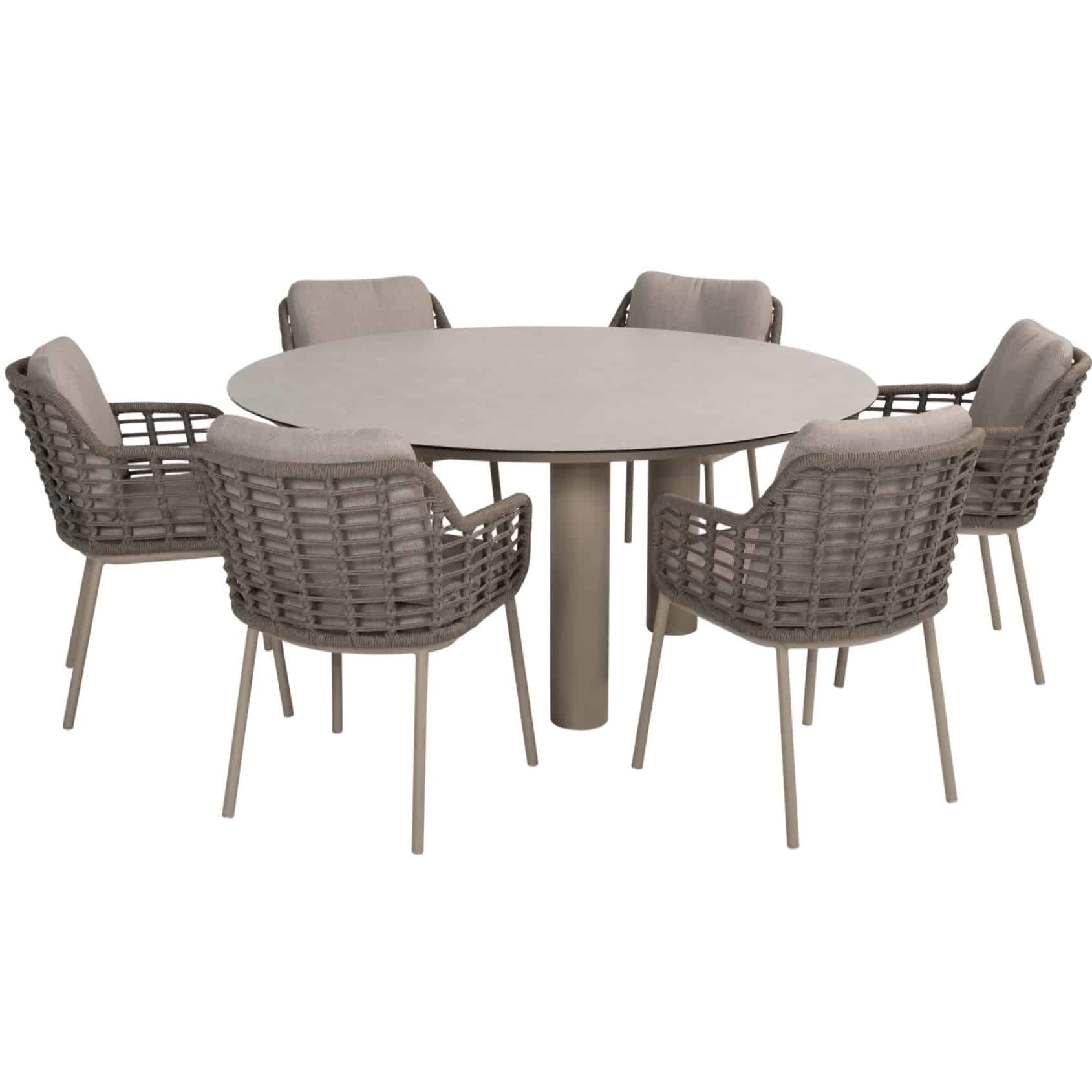Puglia Donato dining tuinset 160xH75 cm 7 delig keramiek latte Taste 4SO