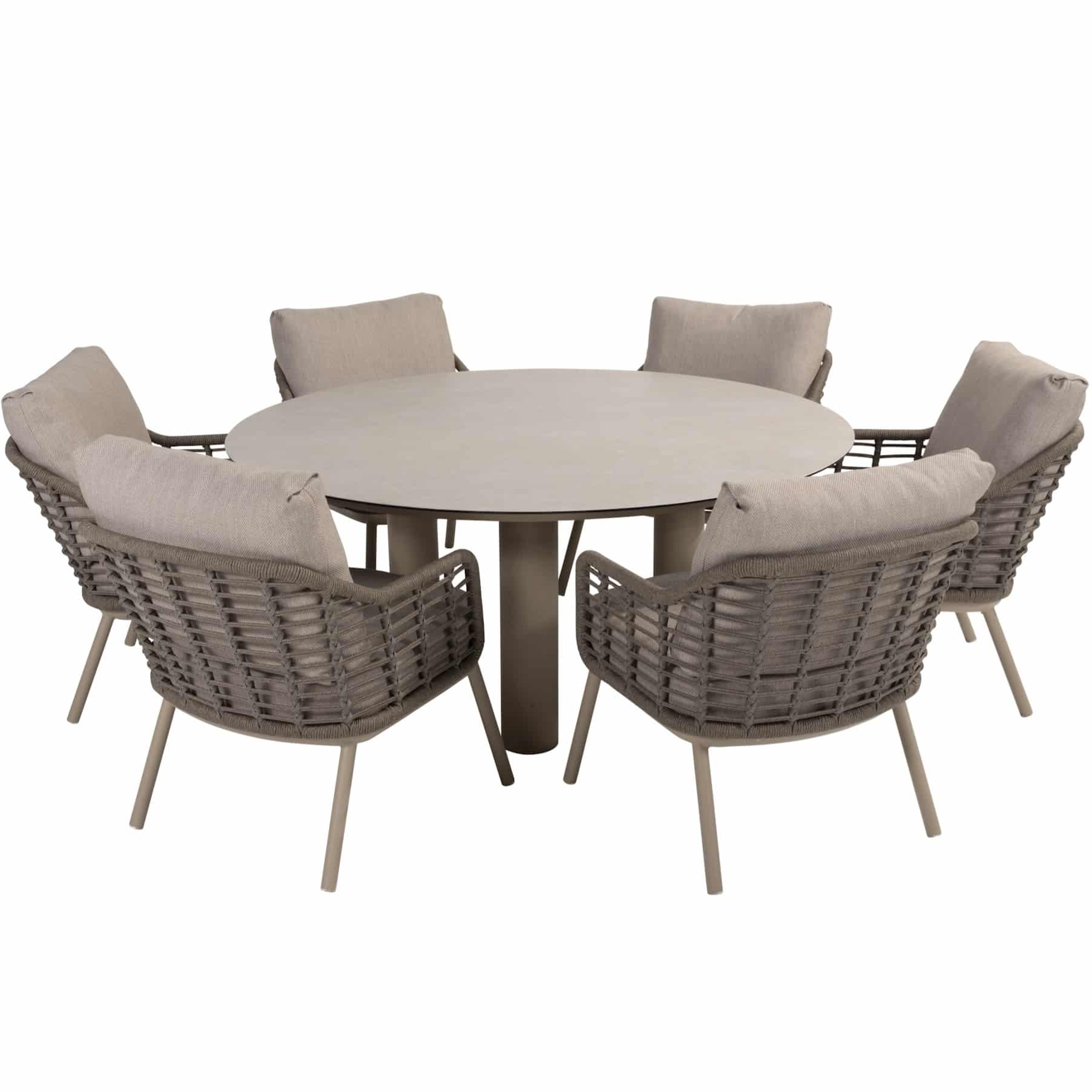 Puglia Donato low dining tuinset 160xH69 cm 7 delig keramiek latte Taste 4SO
