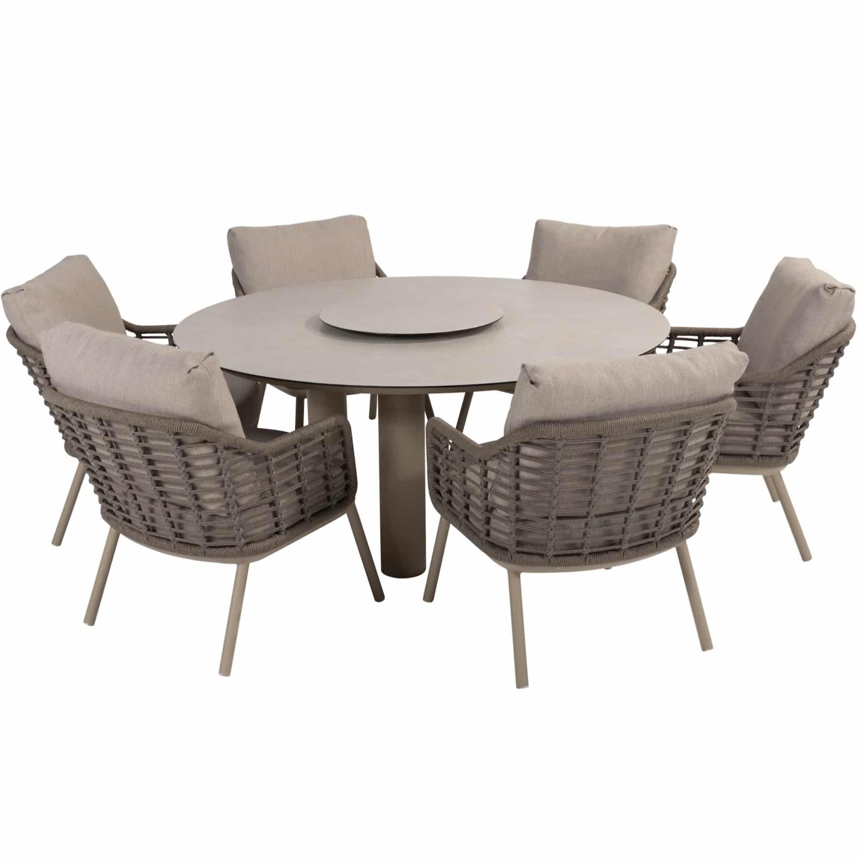 Puglia Donato low dining tuinset 160xH69 cm 8 delig keramiek latte Taste 4SO