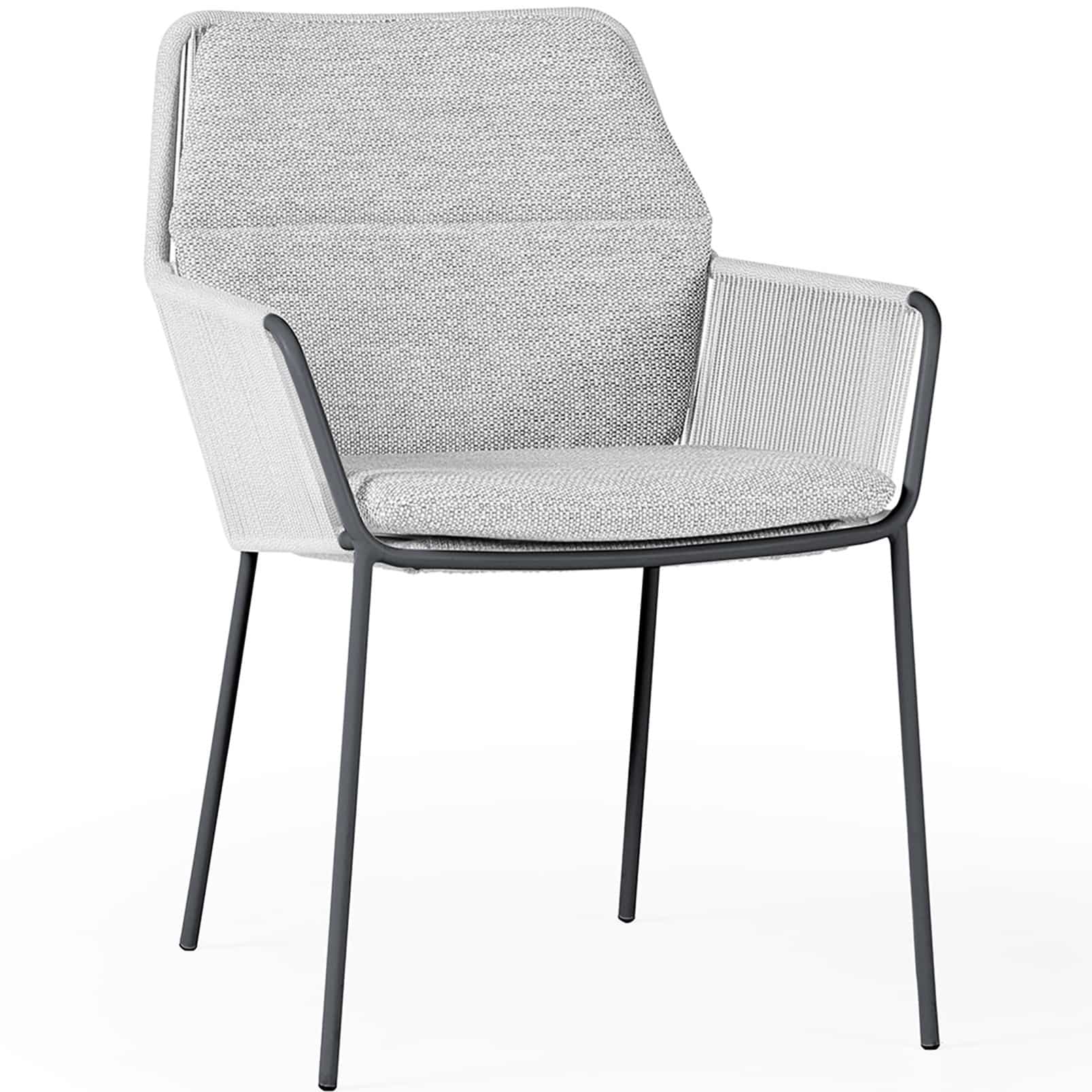 Punta dining tuinstoel soft grey mixed weave camel sand SUNS