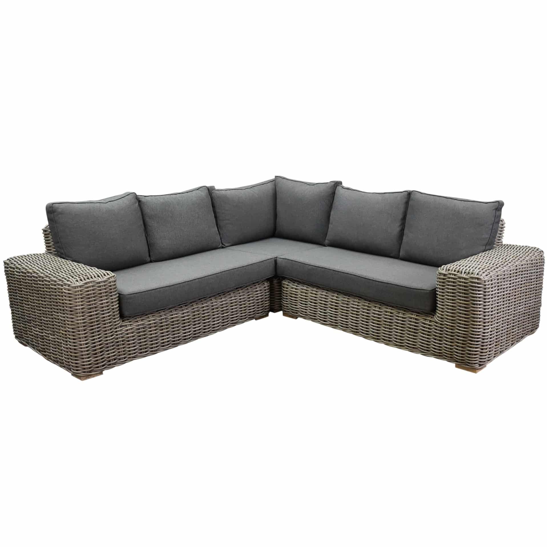 Queen hoek loungeset 3 delig grijs wicker