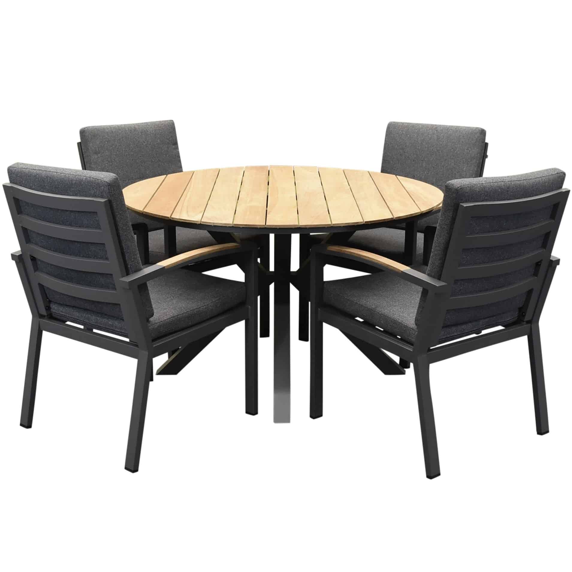 Quincy Costa Rica dining tuinset 120xH75cm rond 5 delig antraciet