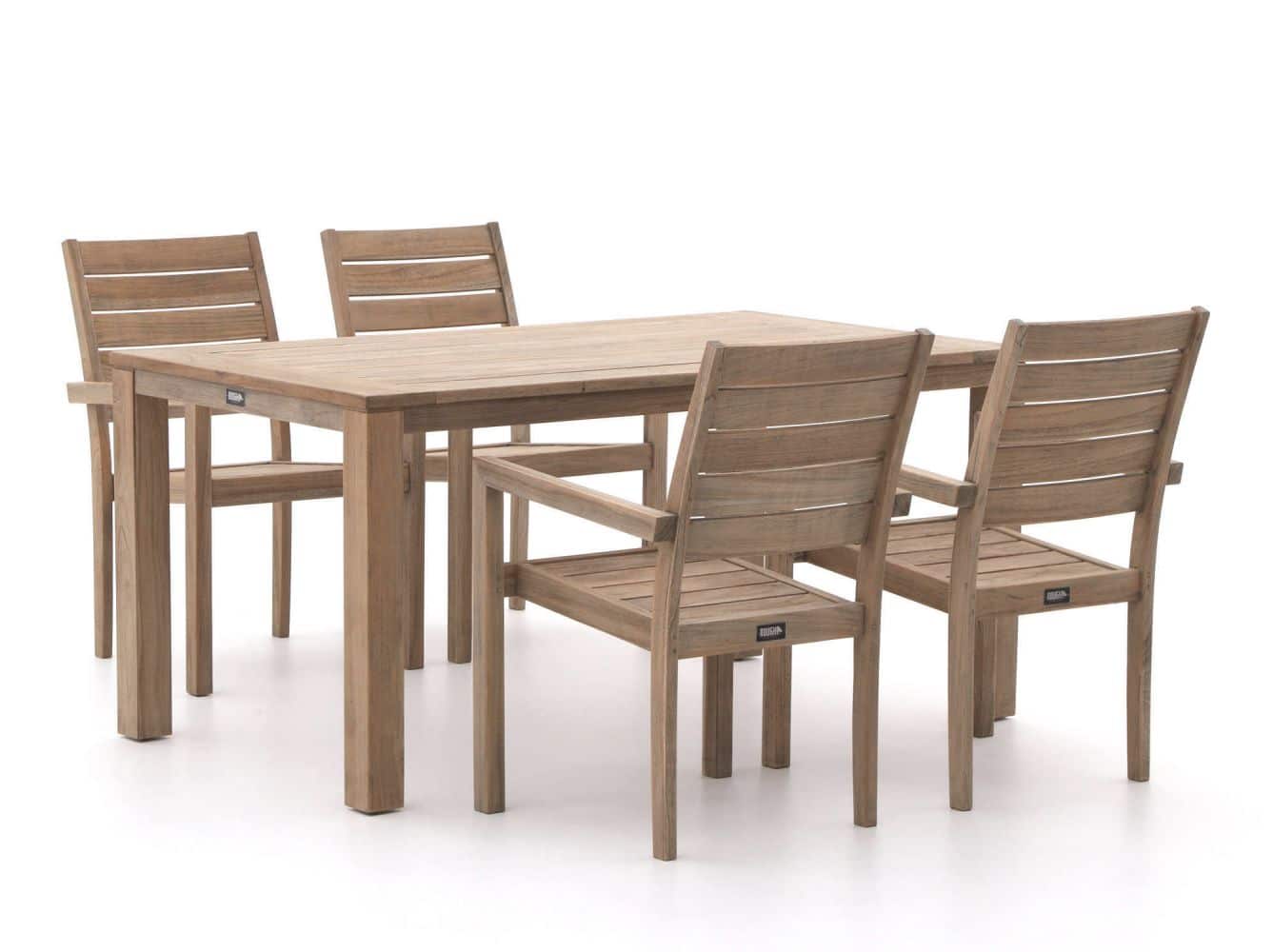 ROUGH-S dining tuinset 160cm 5-delig stapelbaar - Laagste prijsgarantie!