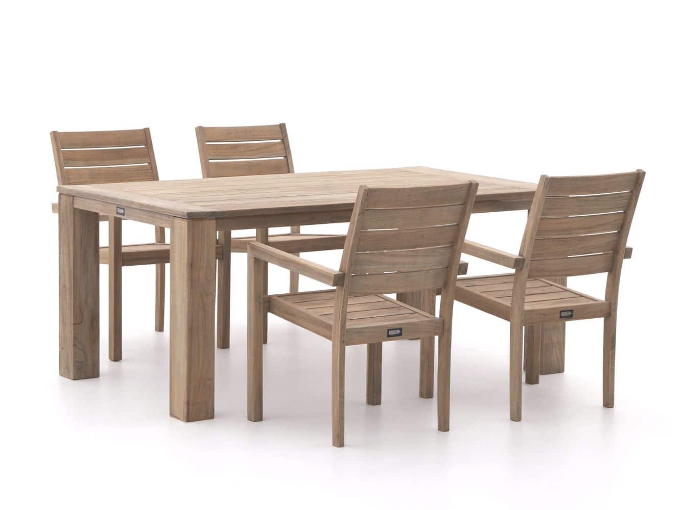 ROUGH-S/ROUGH-X 180cm dining tuinset 5-delig stapelbaar - Laagste prijsgarantie!