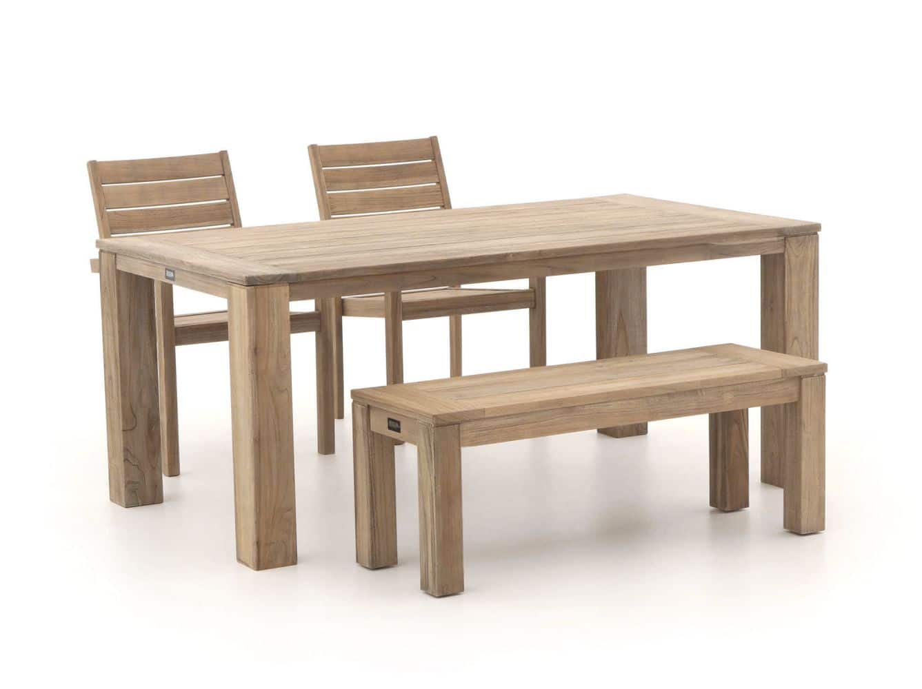 ROUGH-S/ROUGH-X 180cm dining tuinset met bank 4-delig stapelbaar - Laagste prijsgarantie!