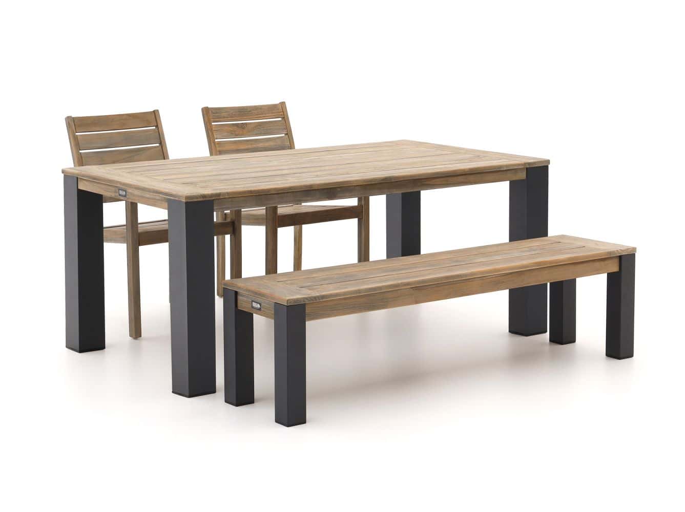 ROUGH-S/ROUGH-X 180cm dining tuinset met bank 4-delig stapelbaar - Laagste prijsgarantie!