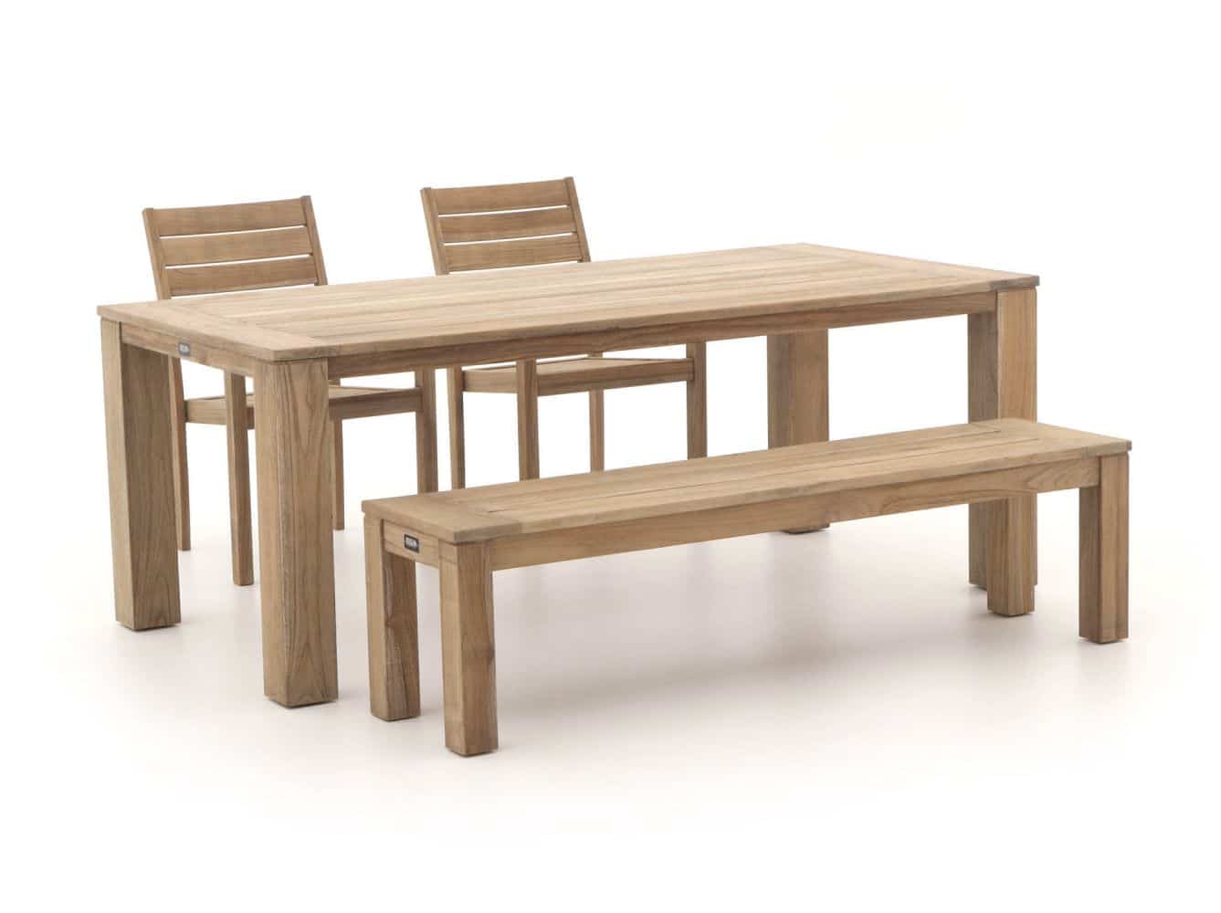 ROUGH-S/ROUGH-X 200cm dining tuinset 4-delig stapelbaar - Laagste prijsgarantie!
