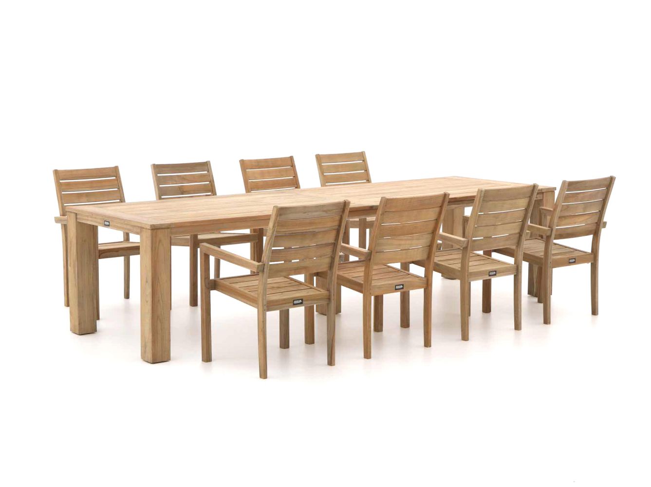 ROUGH-S/ROUGH-X 320cm dining tuinset 9-delig stapelbaar - Laagste prijsgarantie!