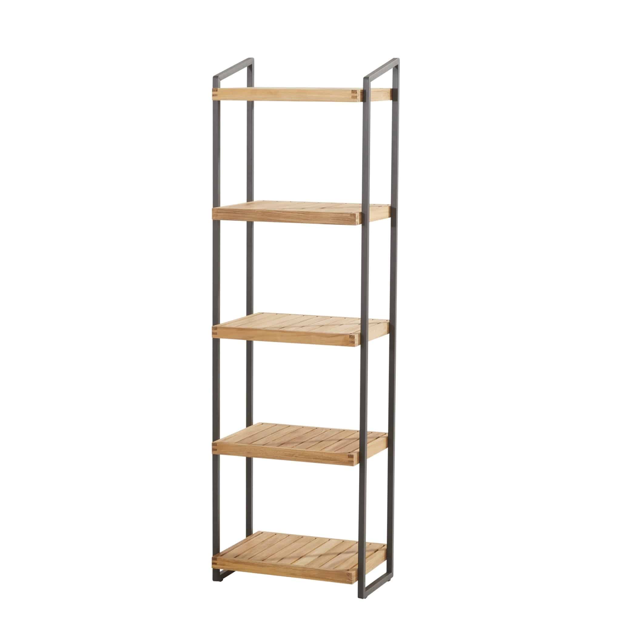 Rack tuinrek met 5 planken 50x40xH175 cm antraciet teak 4-Seasons Outdoor