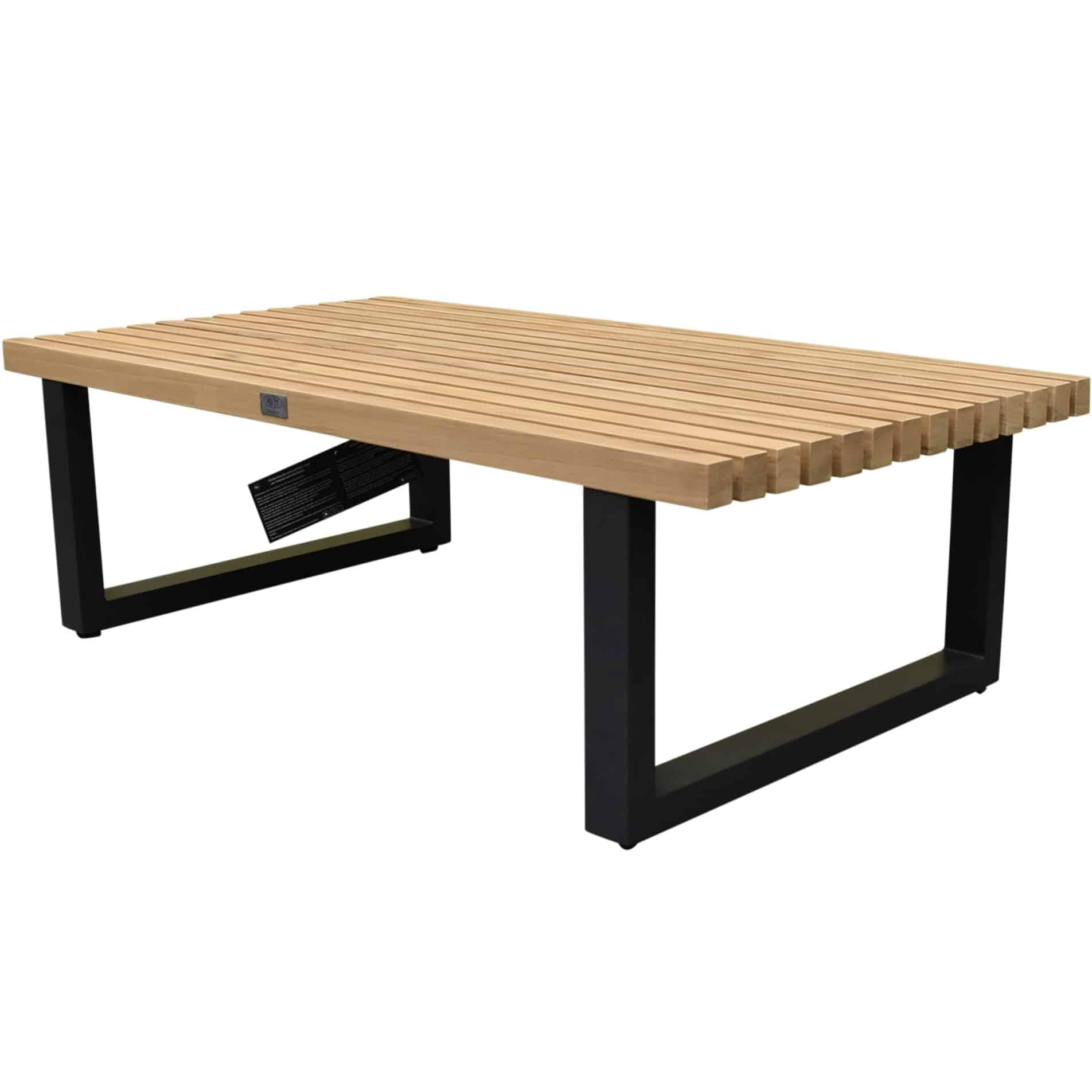 Ravenna lounge tuintafel aluminium antraciet met teak blad