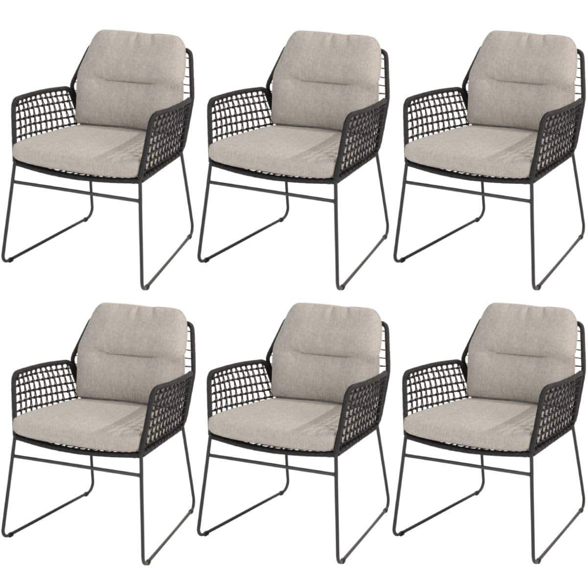 Rhodos dining tuinstoel antraciet Taste 4SO set van 6