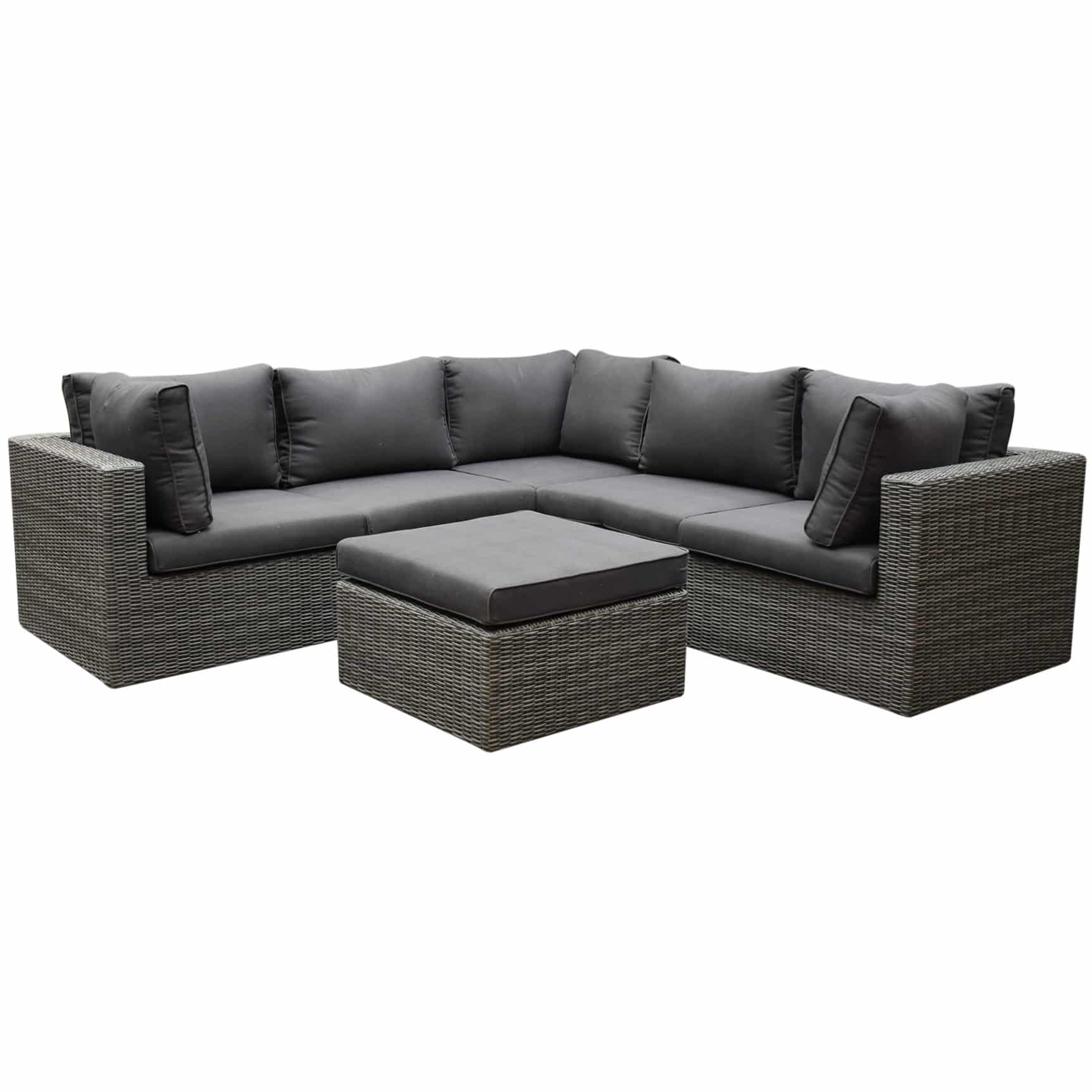 Rio hoek loungeset 6 delig antraciet wicker