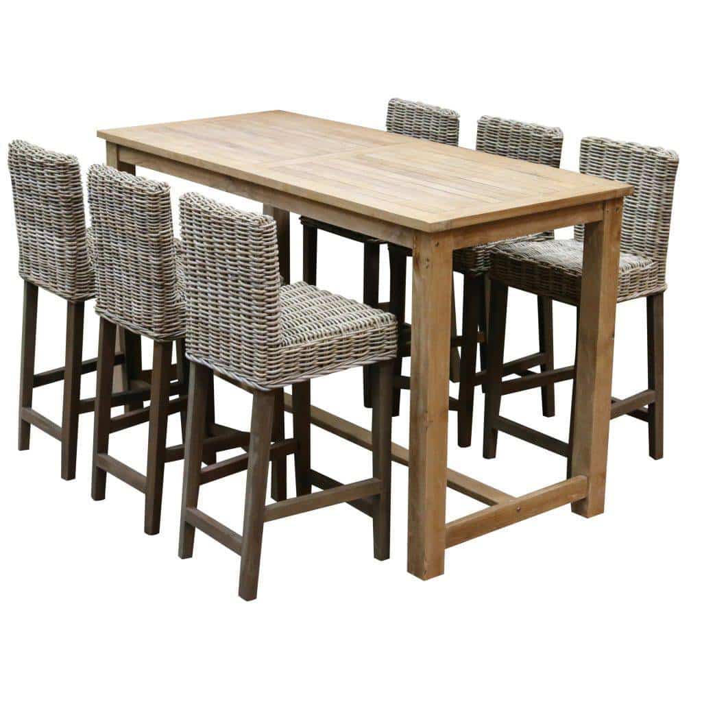 Rita barset 180x80xH105 cm 7-delig teak