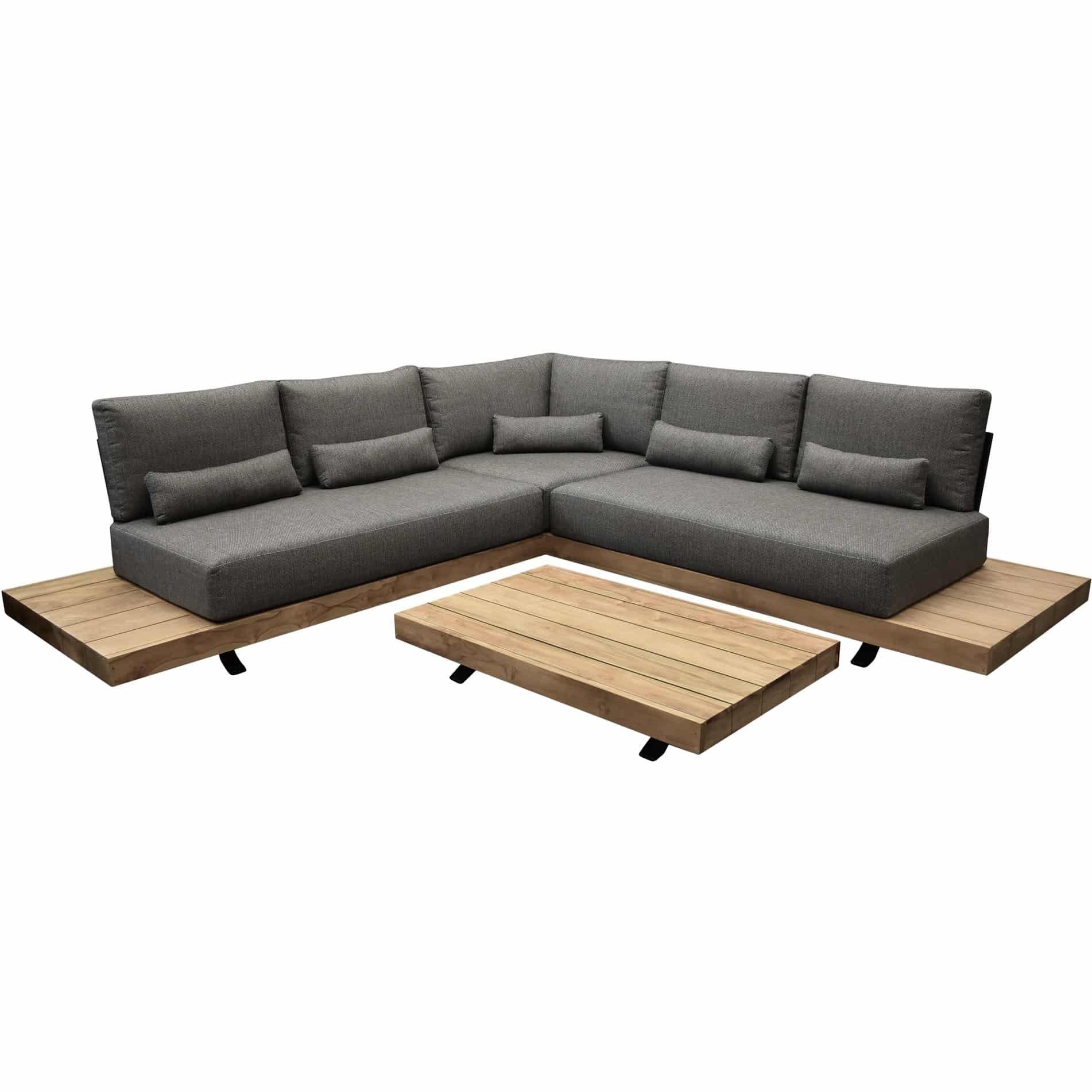 Robusto platform hoek loungeset 4 delig teak
