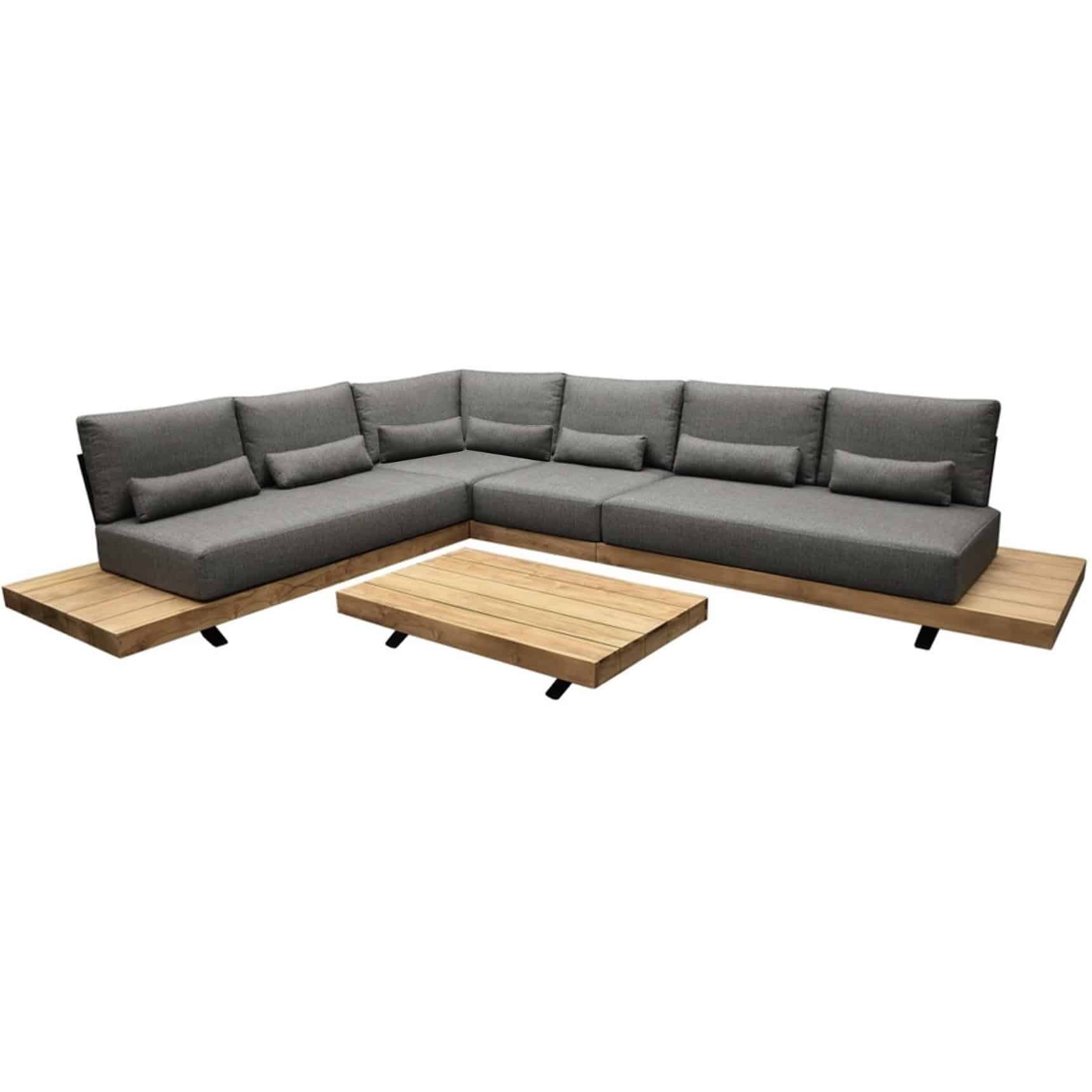 Robusto platform hoek loungeset 5 delig teak