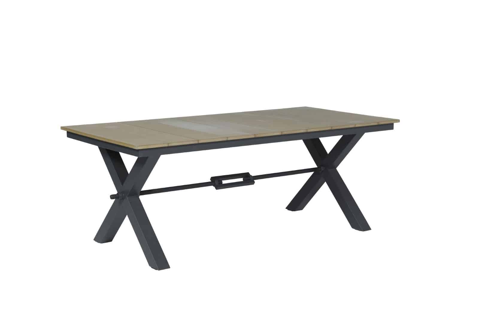 Robusto tafel 200x100xH76 VW vintage teak/ carbon black - Garden impressions