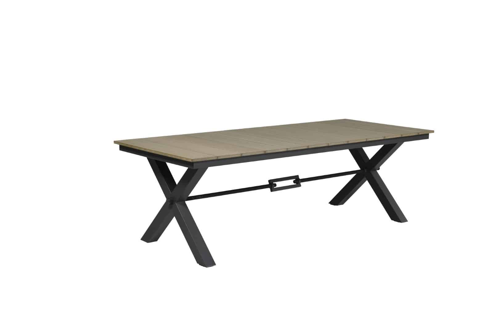 Robusto tafel 240x100xH76 VW vintage teak/ carbon black - Garden impressions