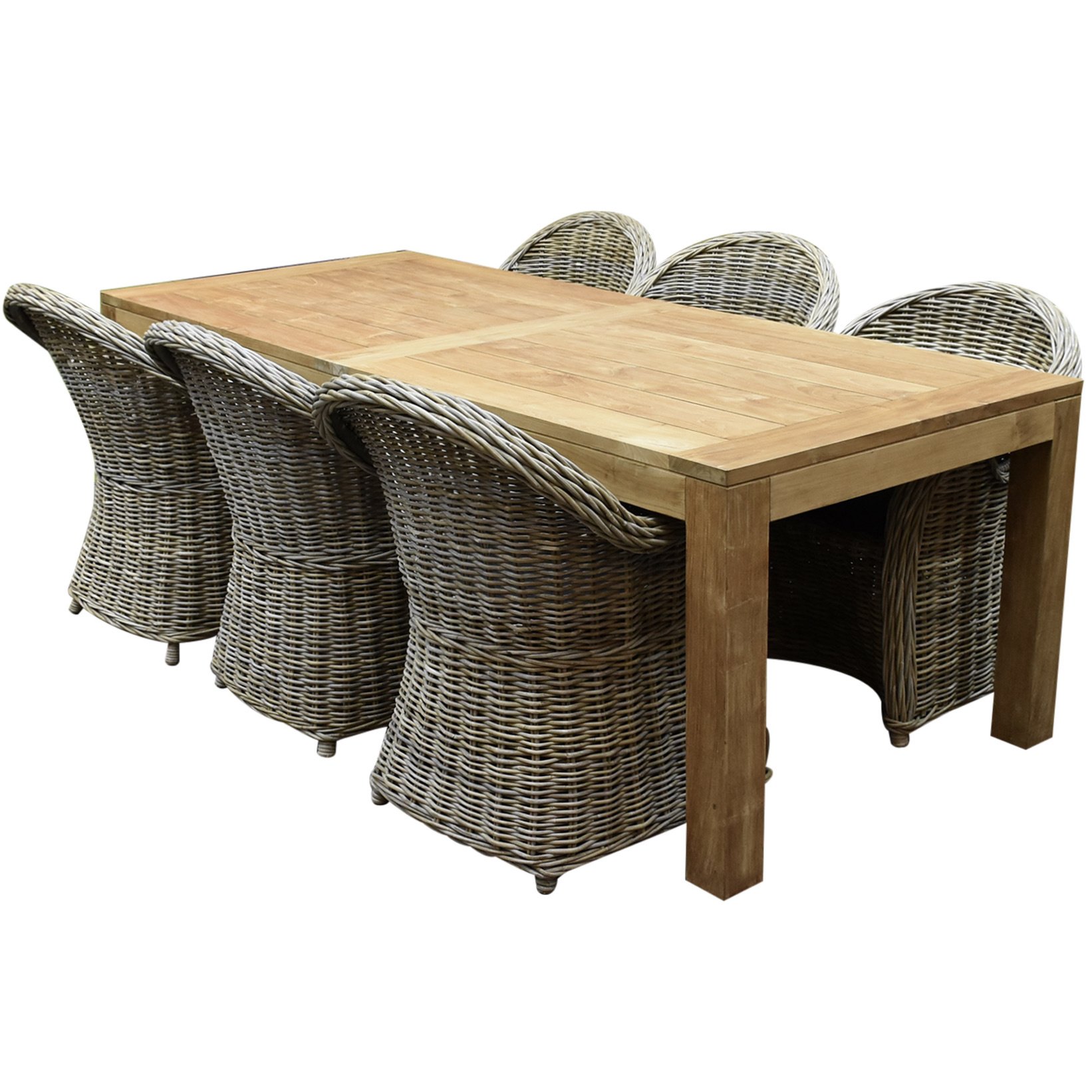 Roma Krista dining tuinset 240x100xH77 cm 7 delig rotan
