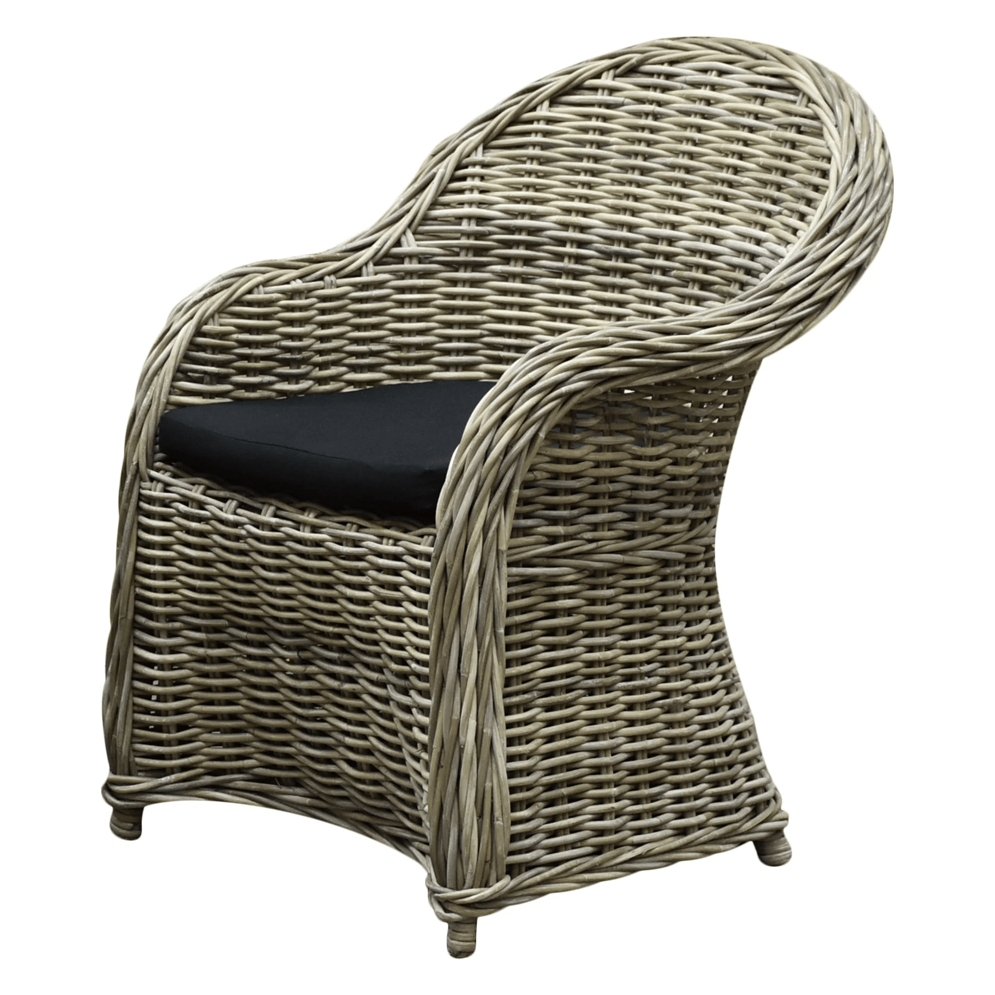 Roma dining tuinstoel naturel rotan - olefin black