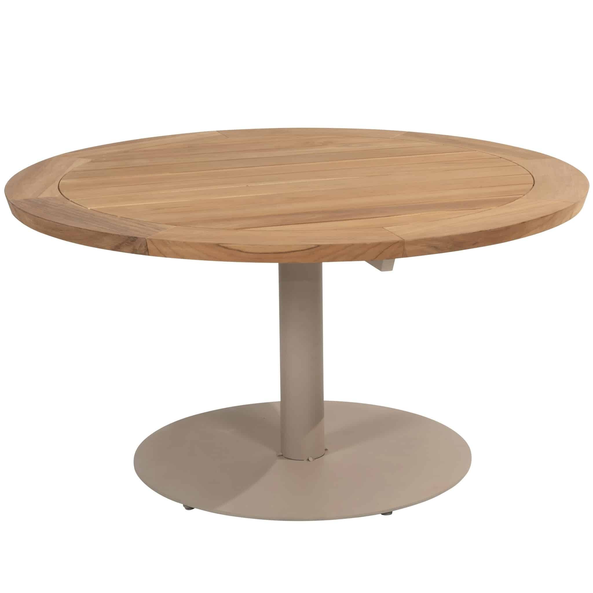 Saba low dining teak tafel 130Ø cm met latte onderstel Taste 4SO