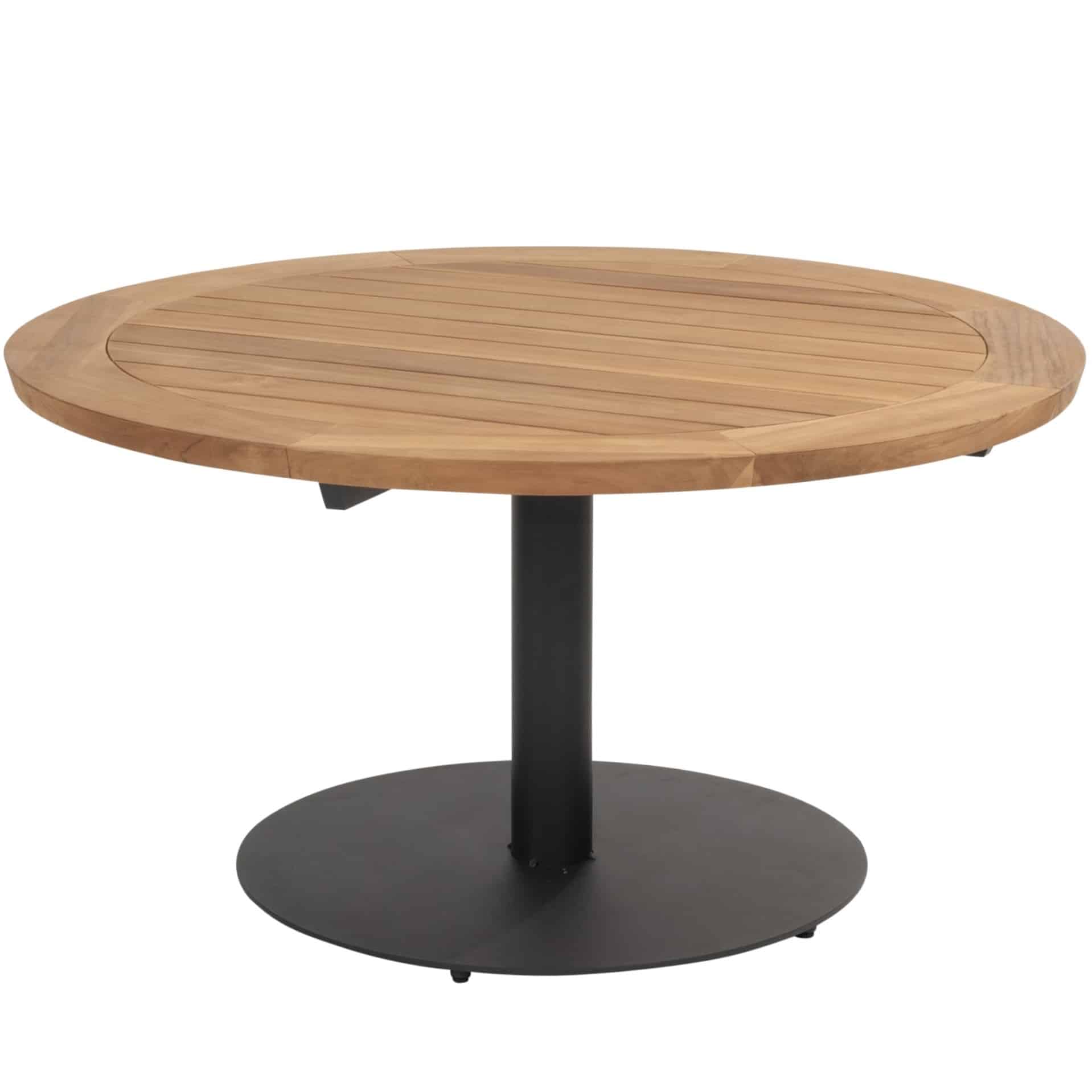 Saba low dining teak tafel 130ØxH69 cm met antraciet onderstel Taste 4SO